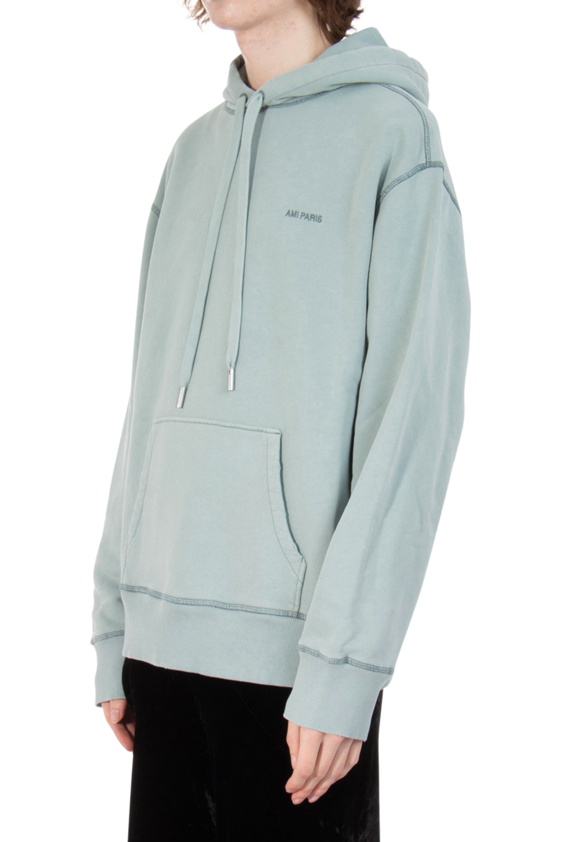 AMI PARIS Faded Out Cotton Fleece Hoodie