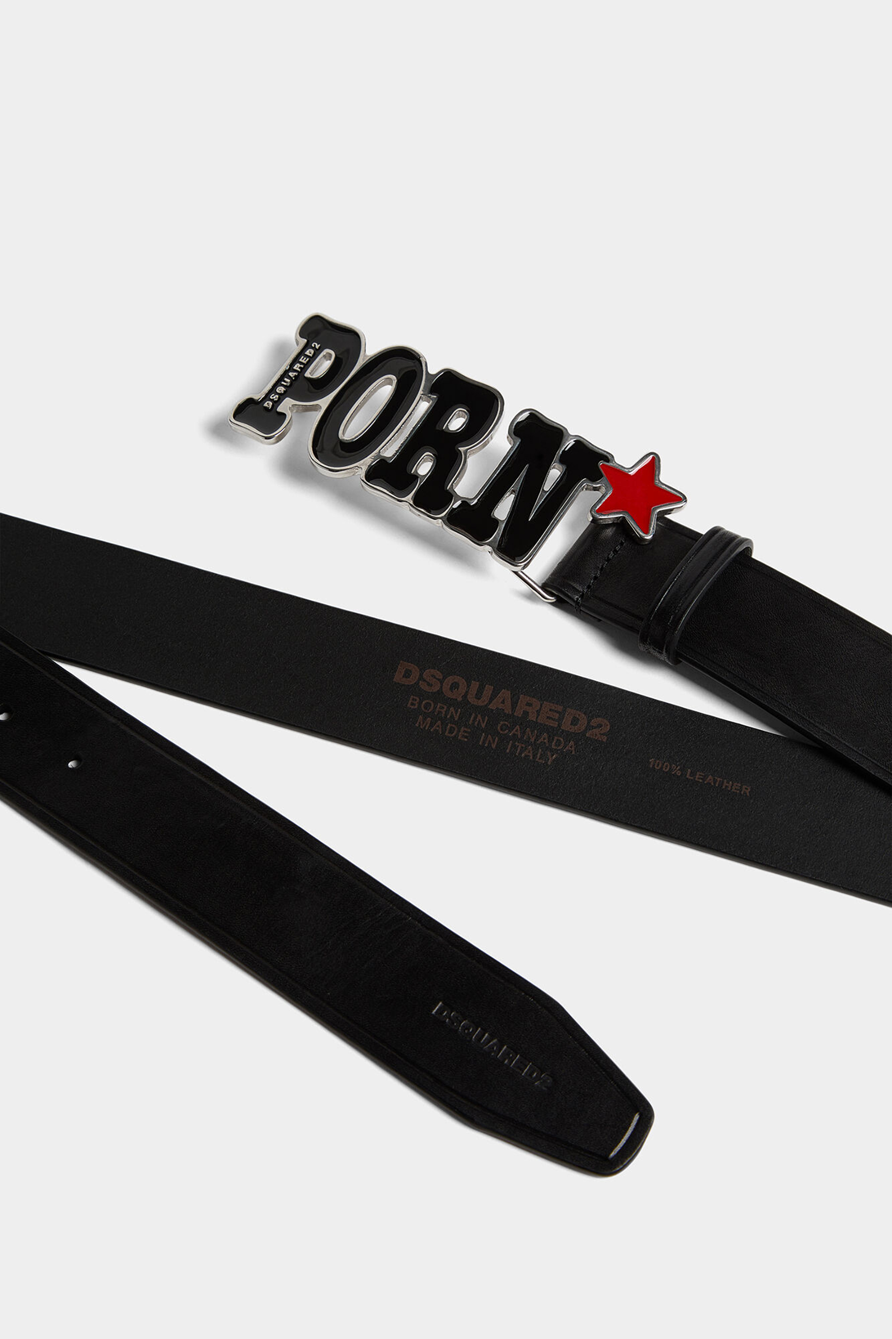 DSQUARED2 Rocco Plaque Leather Belt