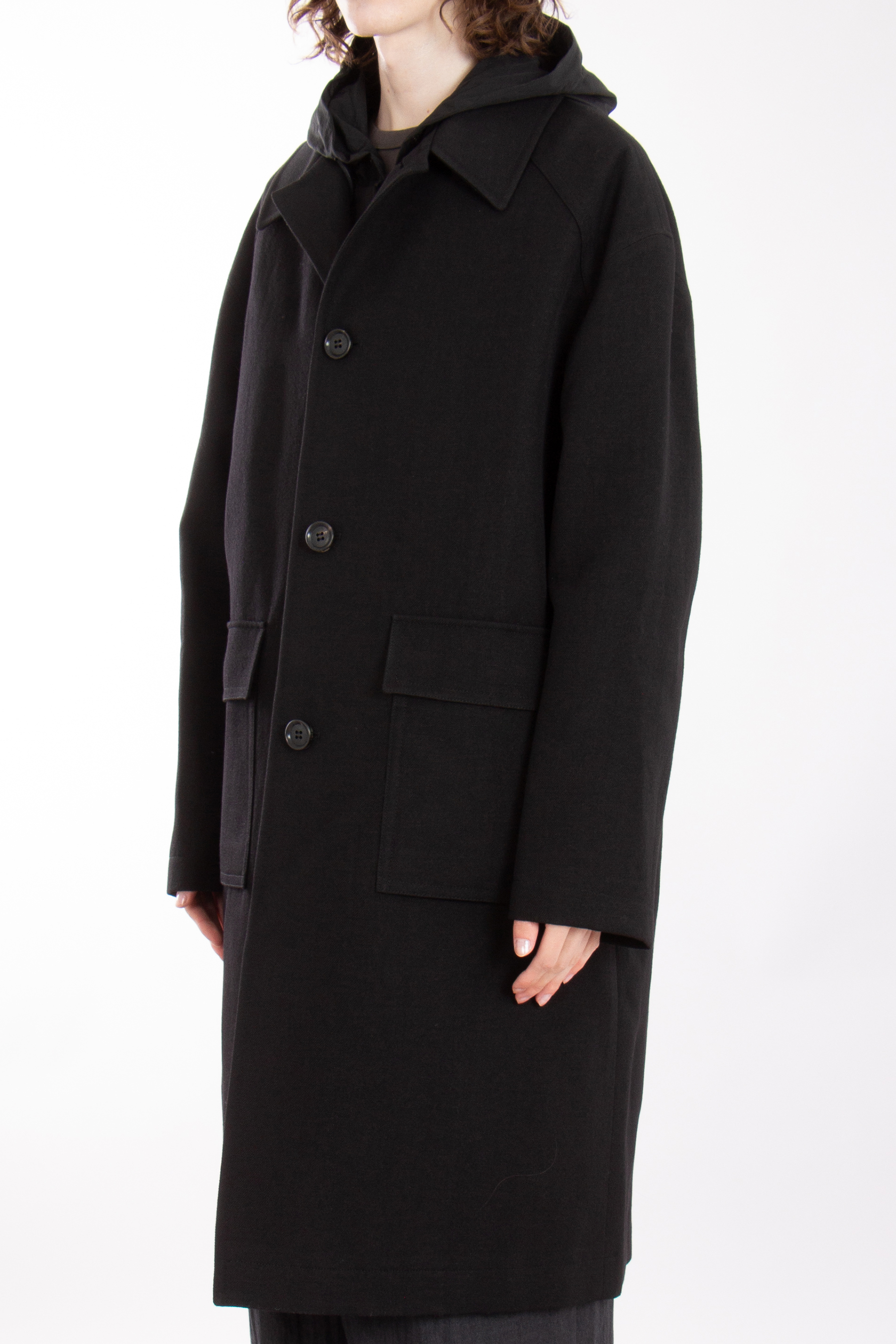 JUUN.J 2-in-1 Wool-Bast Fiber Blend Coat