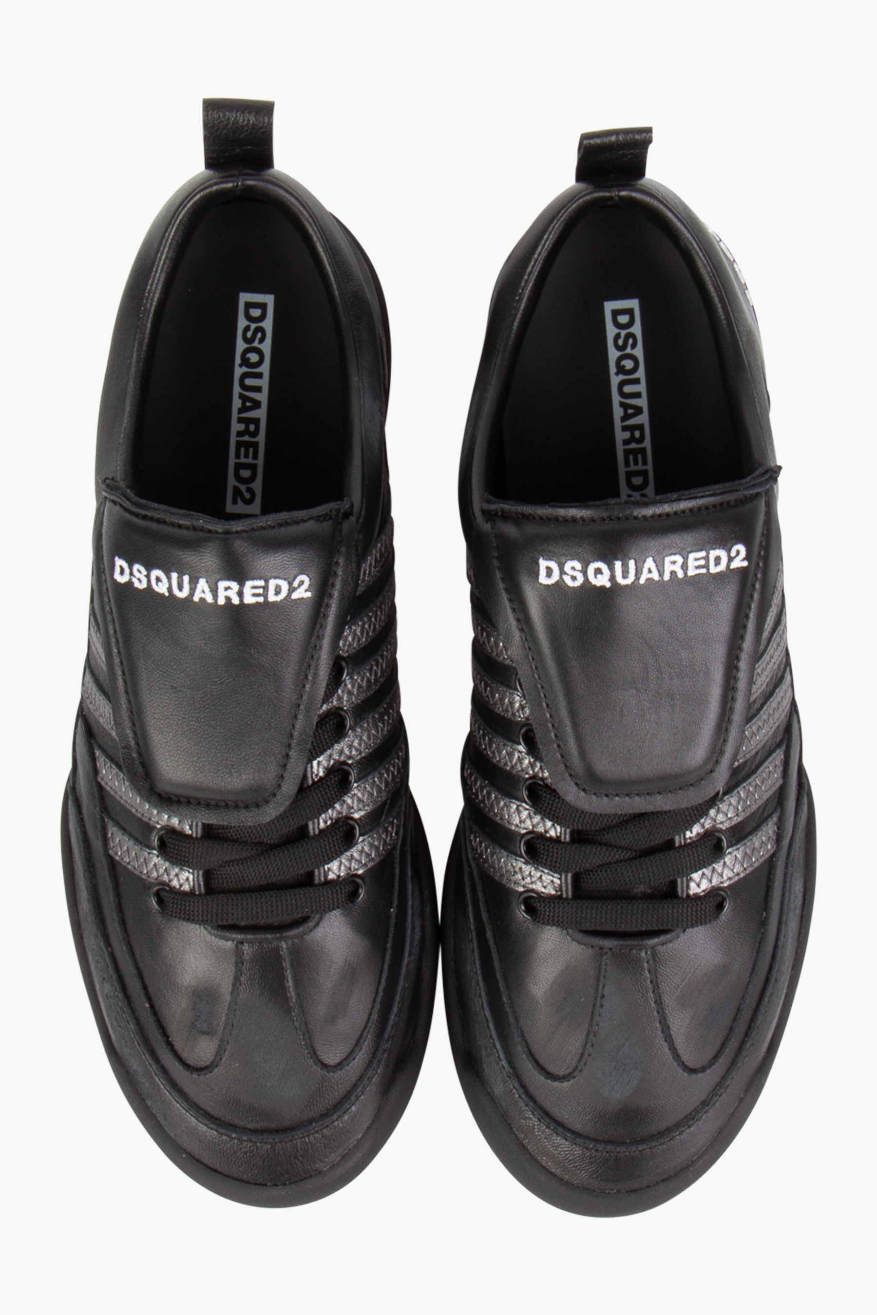 DSQUARED2 Laminated Goat Leather Sneakers Soccer