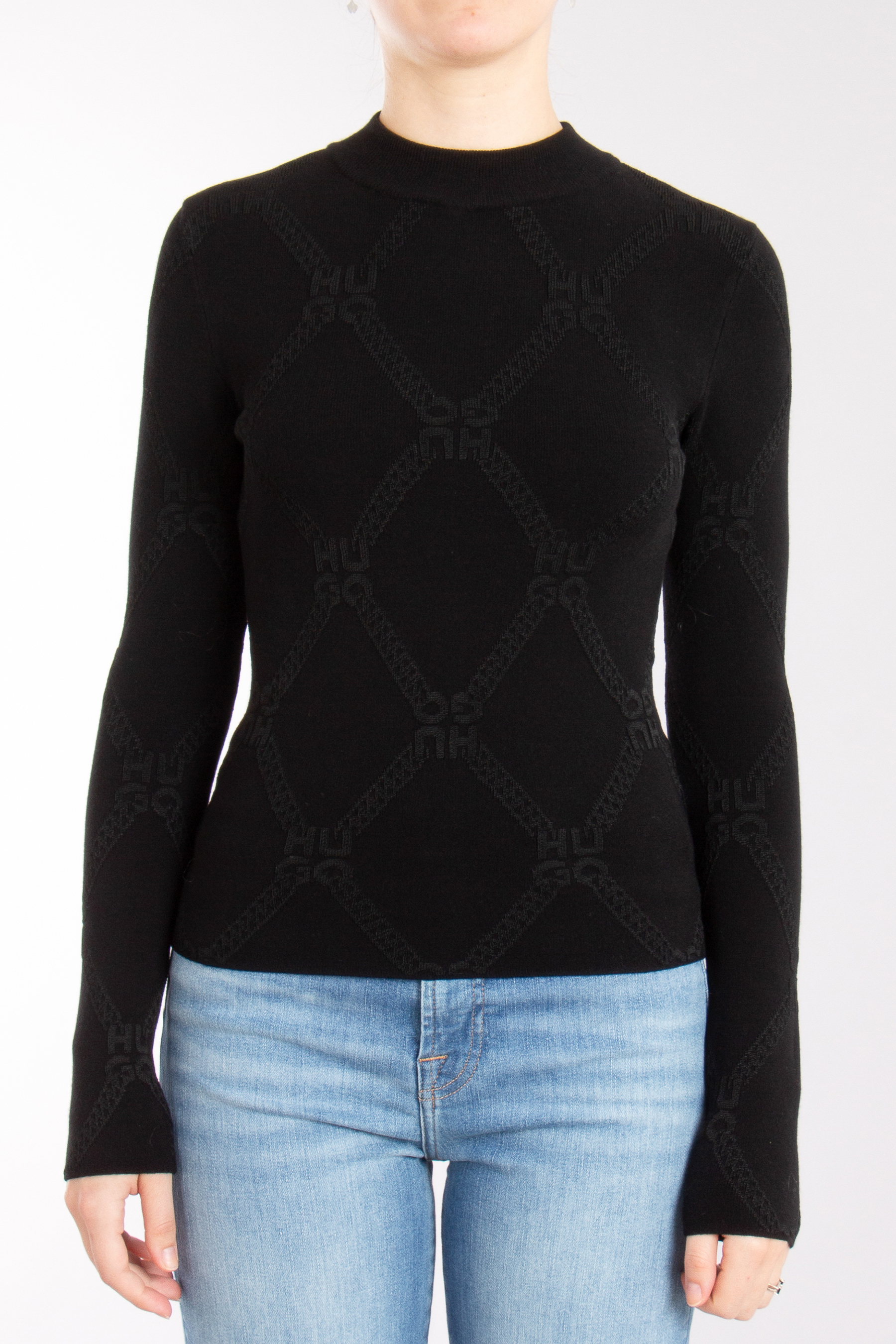 HUGO Logo Viscose Knit Sweater Sater