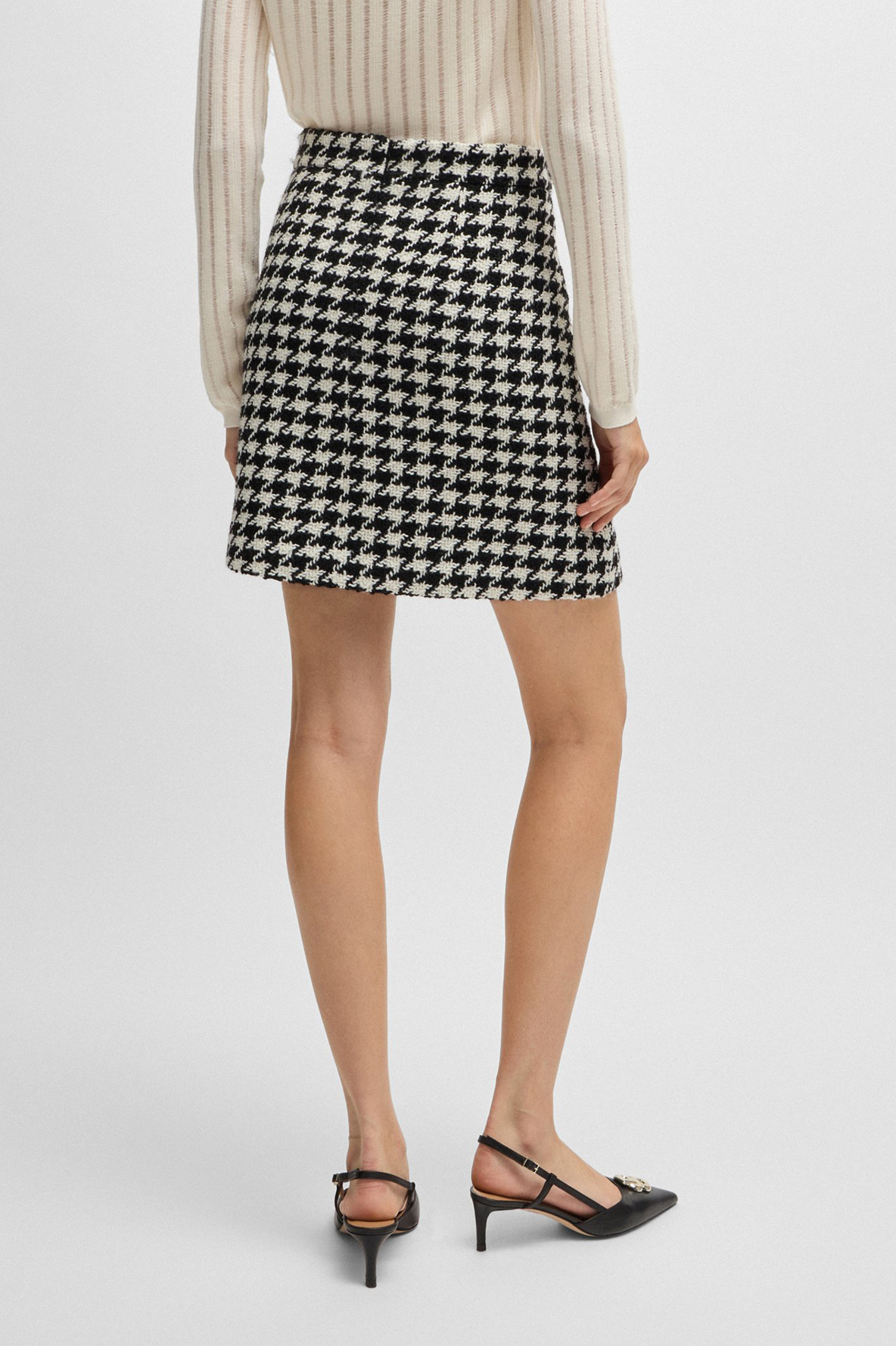 BOSS Houndstooth Wool Blend Mini Skirt Vupita