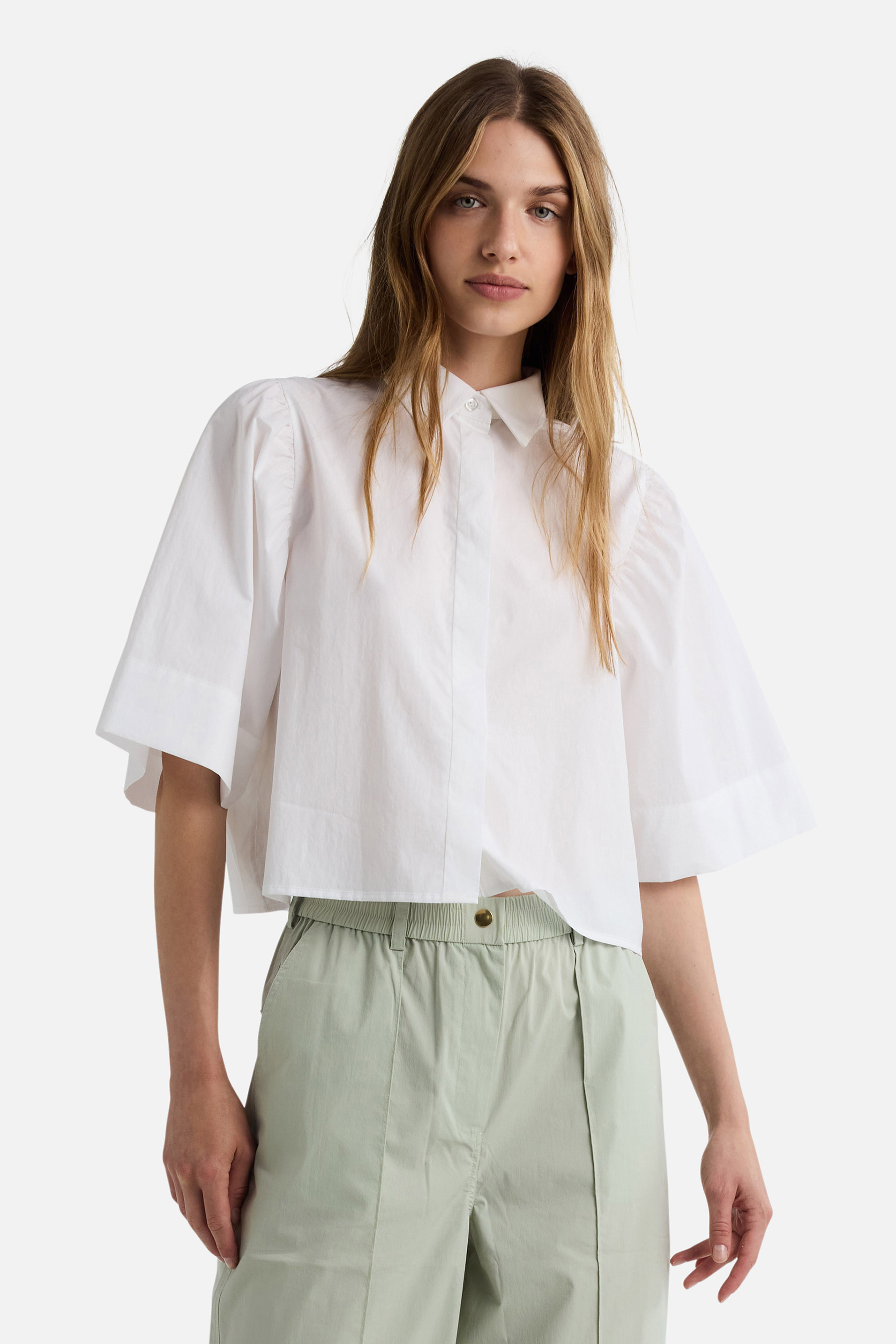 IHEART Wide Fit Cropped Cotton Blouse Albiene