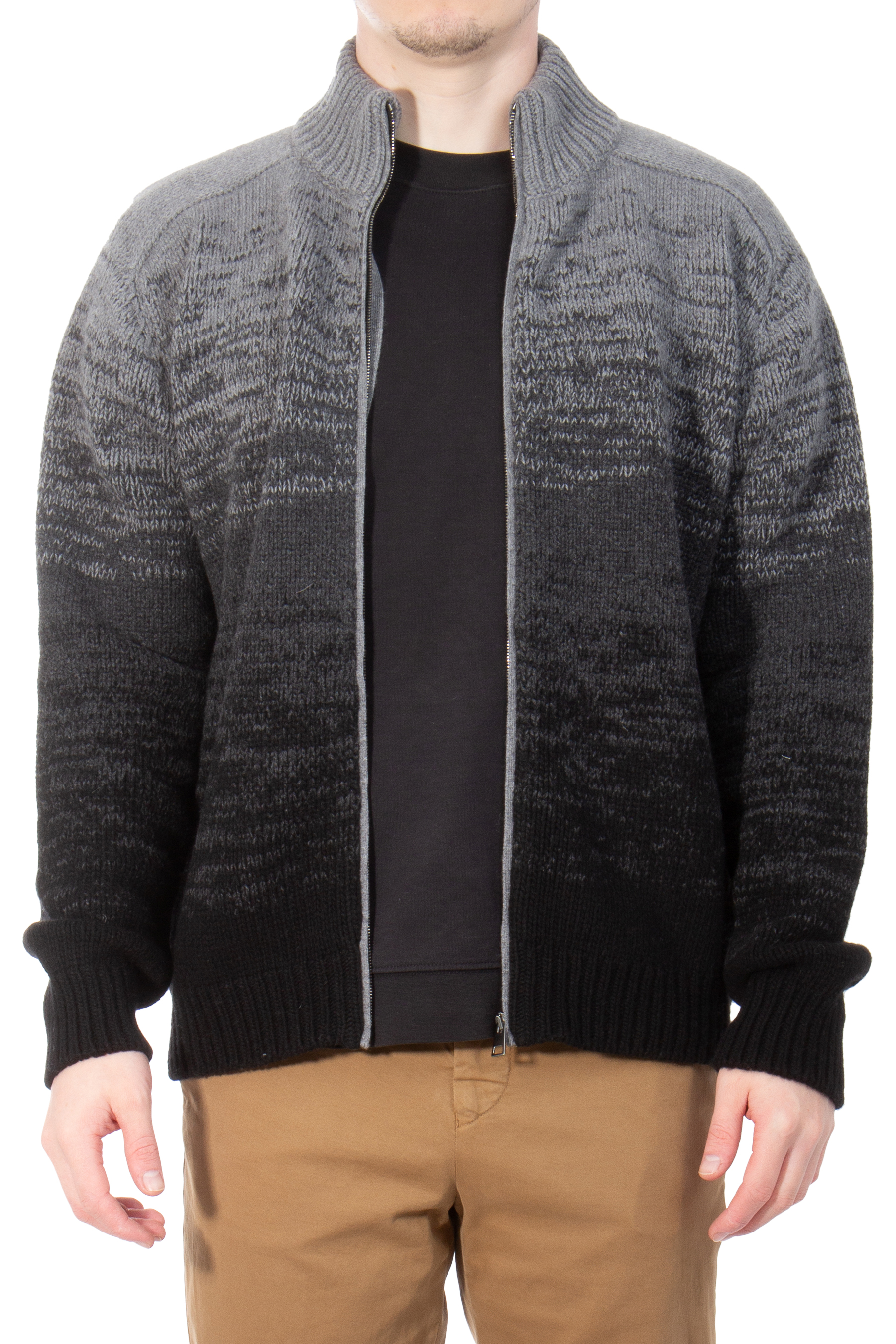 AIDA BARNI Wool & Cashmere Blend Zip Cardigan