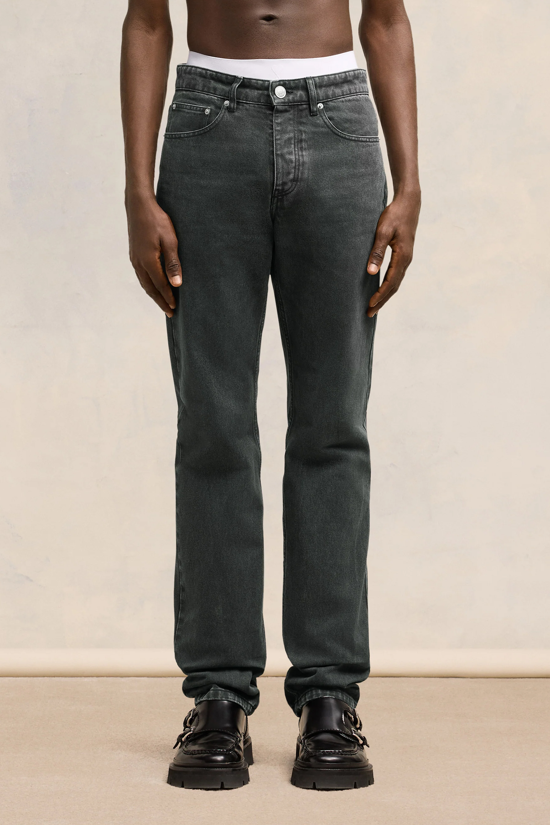 AMI PARIS Classic Fit Cotton Denim Jeans