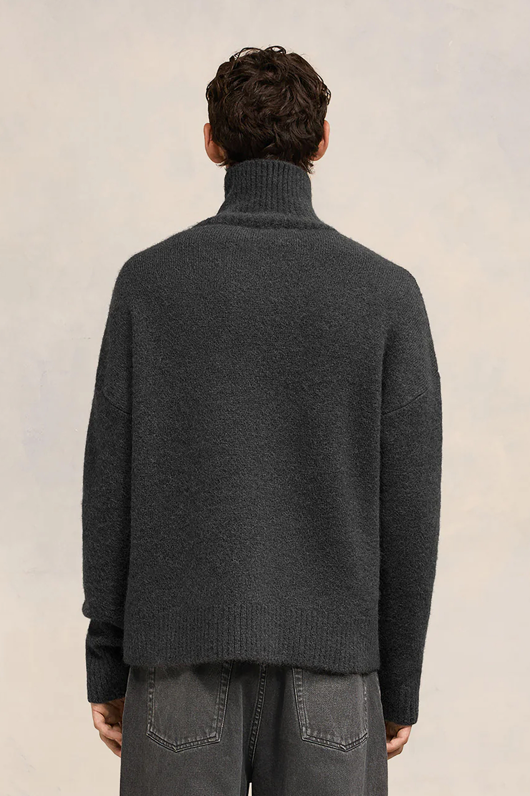 AMI PARIS Ami De Coeur Alpaca Blend Funnel Neck Sweater