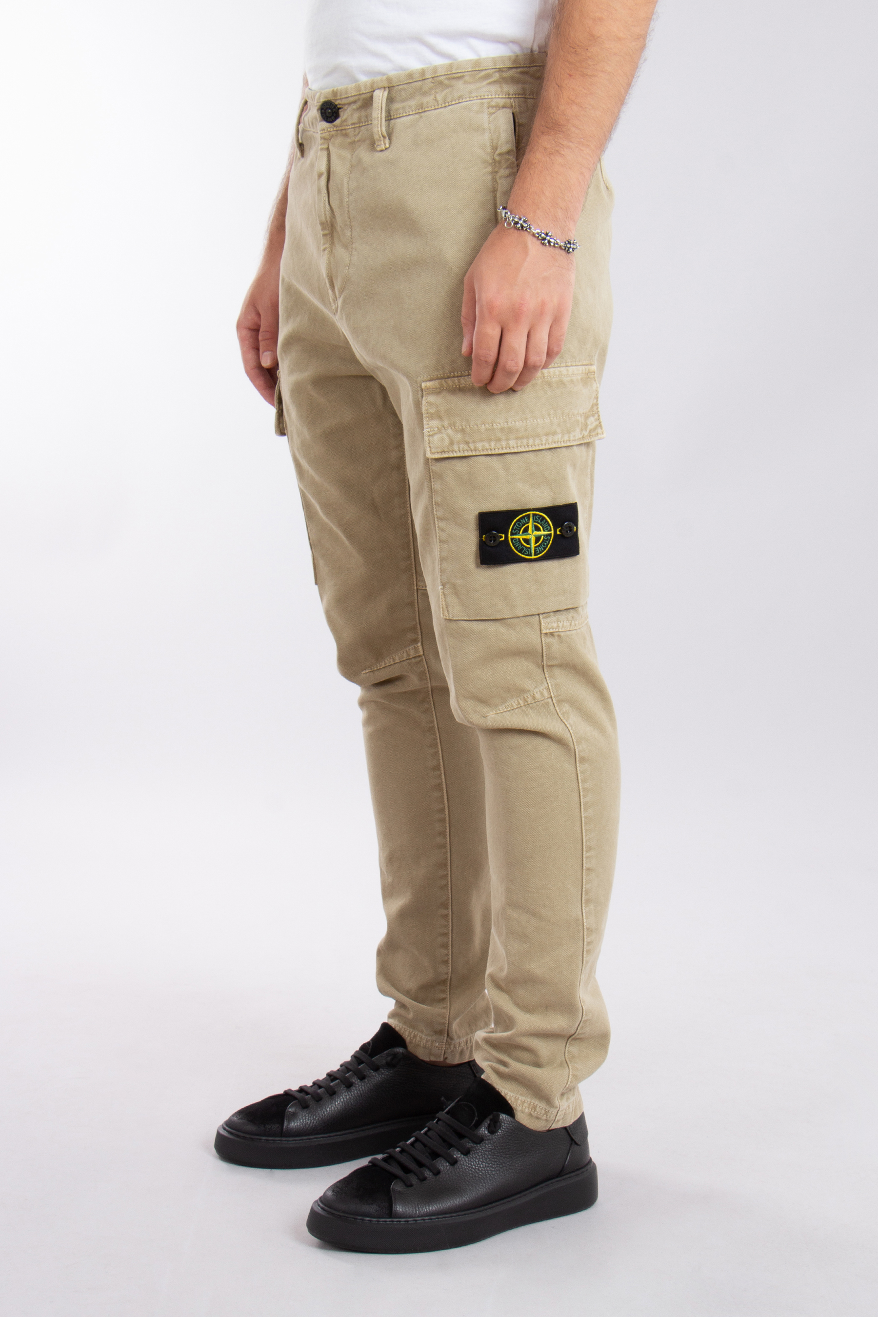 STONE ISLAND Regular Tapered Fit Cotton Cargo Pants