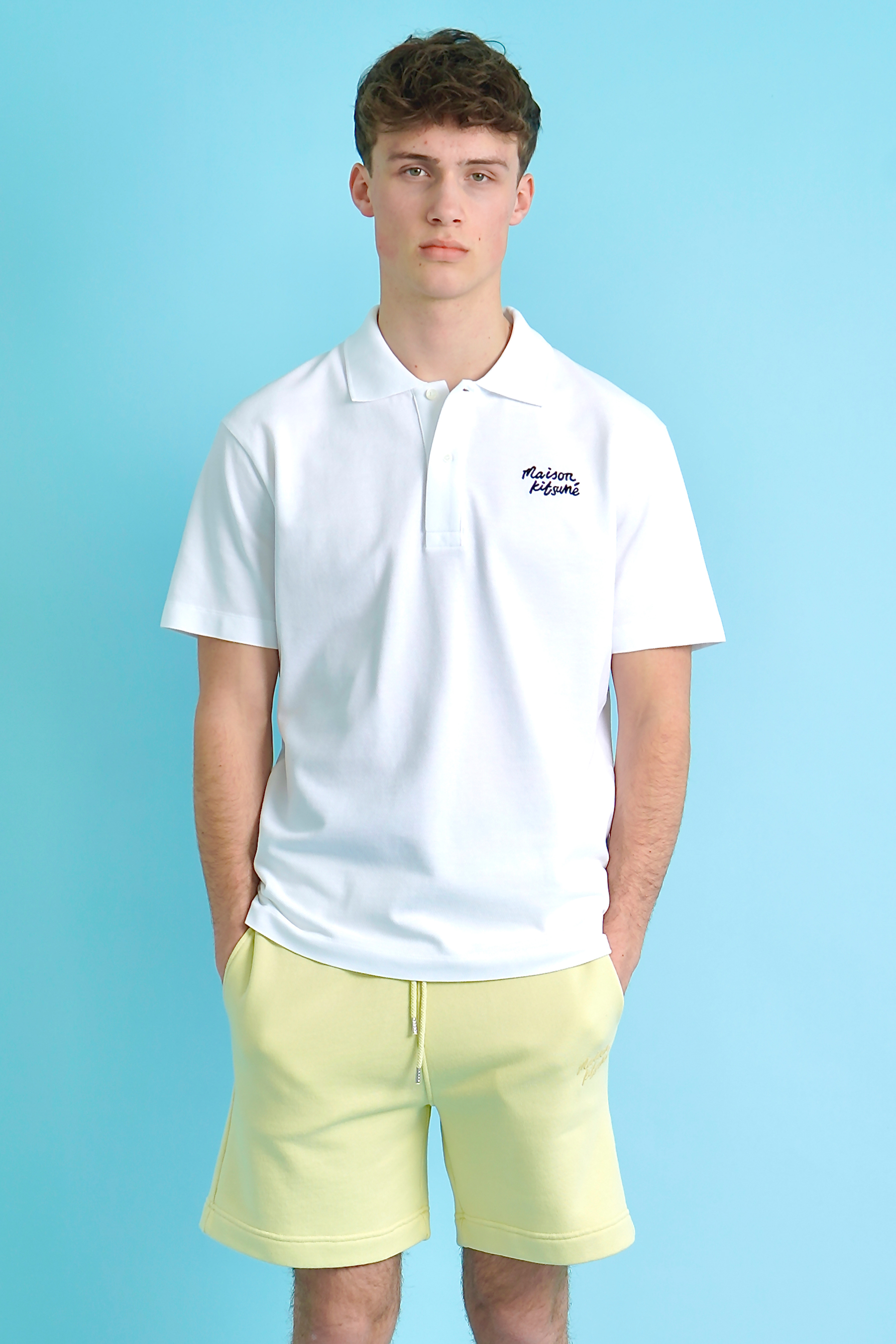 MAISON KITSUNÉ Embroidered Cotton Piqué Polo Shirt