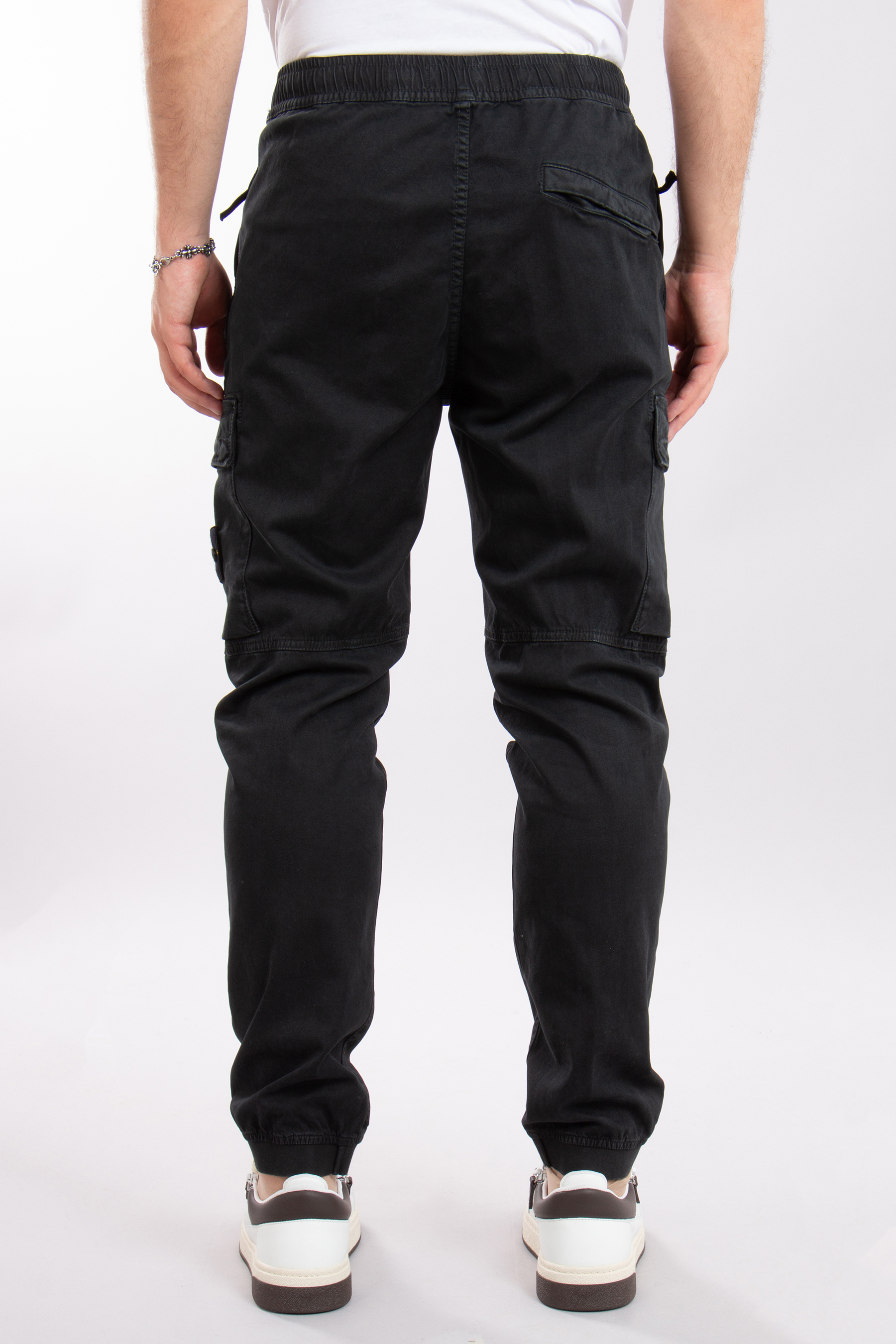 STONE ISLAND 'OLD' Effect Broken Cotton Twill Cargo Pants