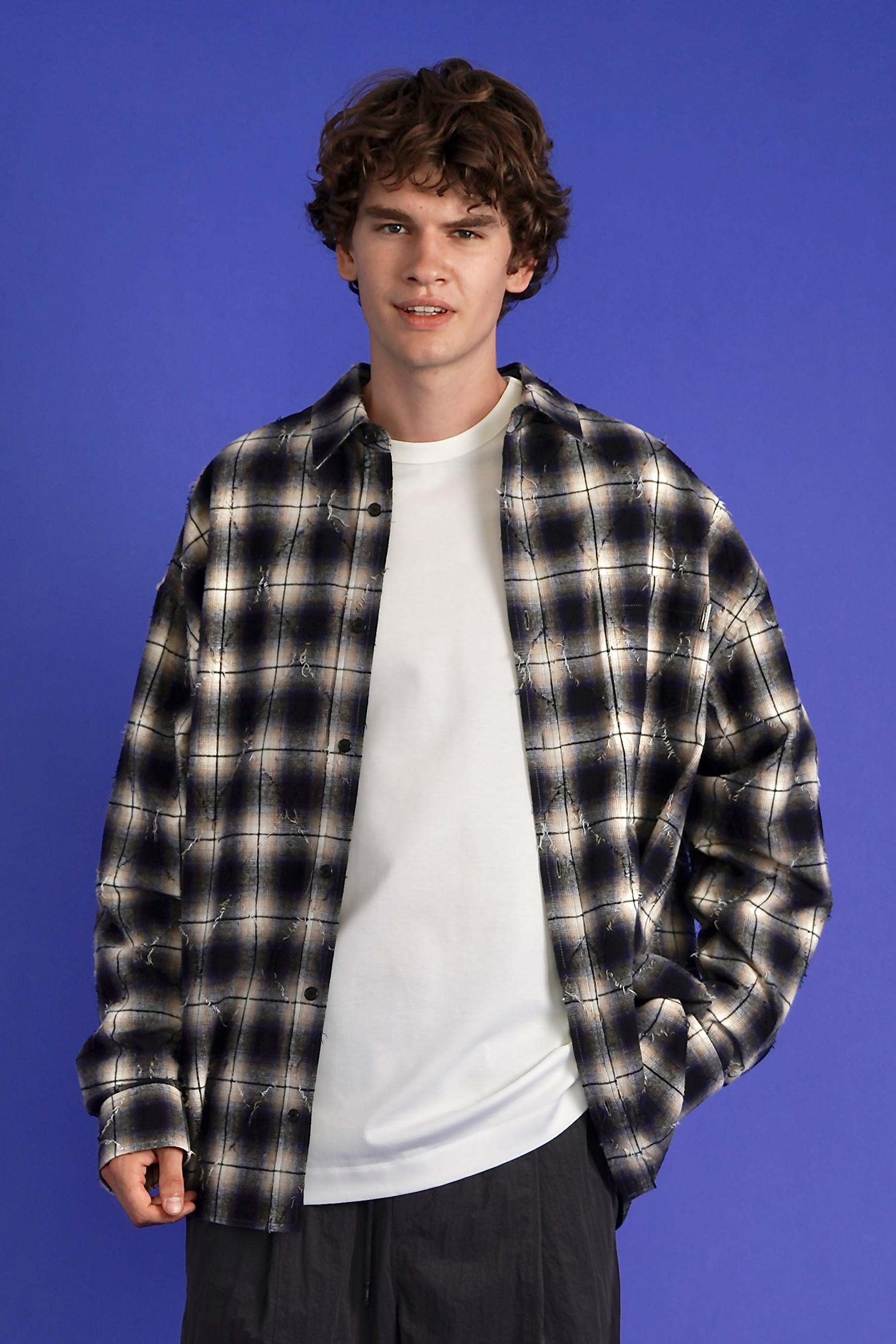 JUUN.J Checked Cotton Flannel Shirt