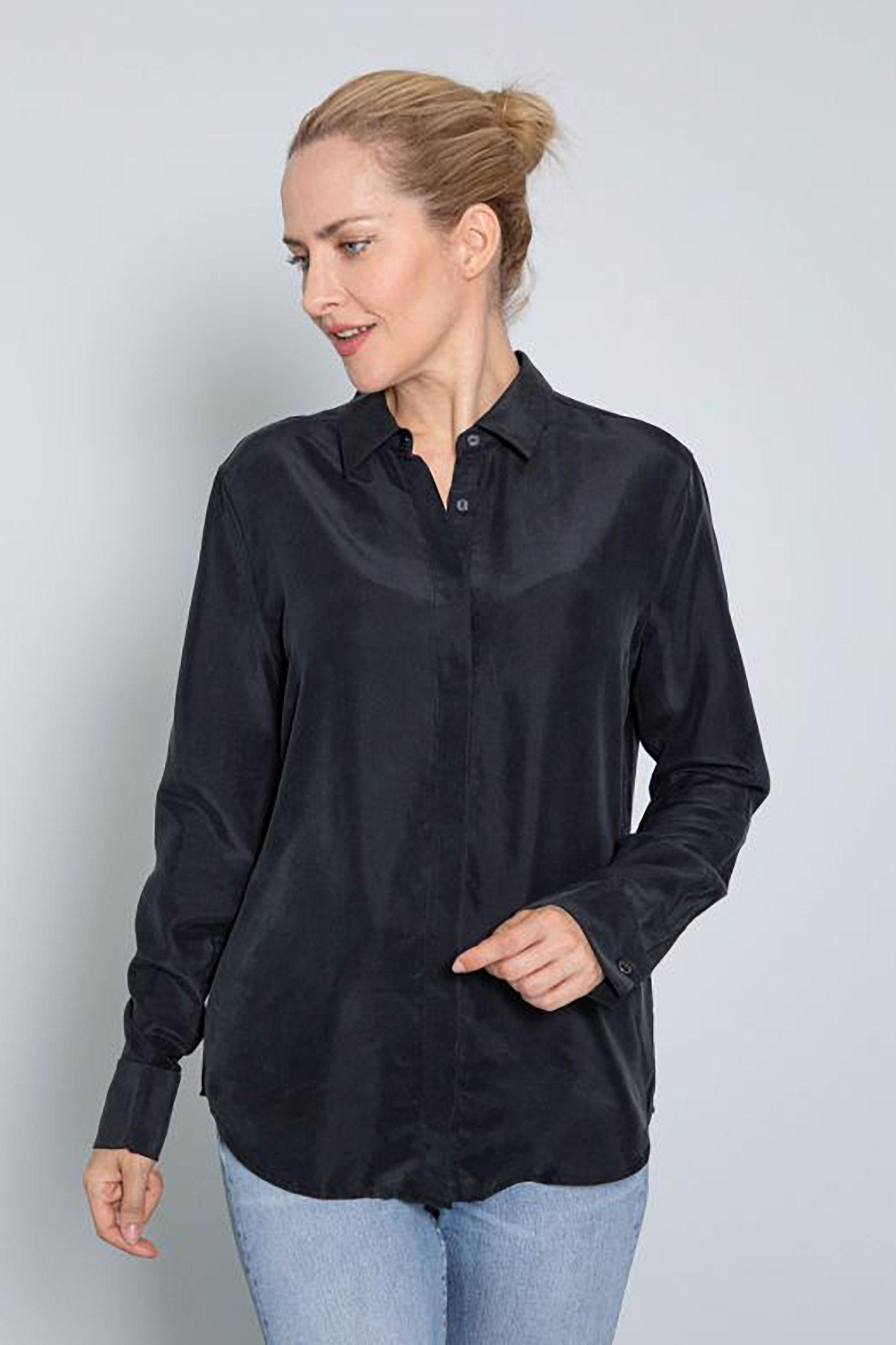 0039 ITALY Sandwashed Silk Blouse Odelle Cuff