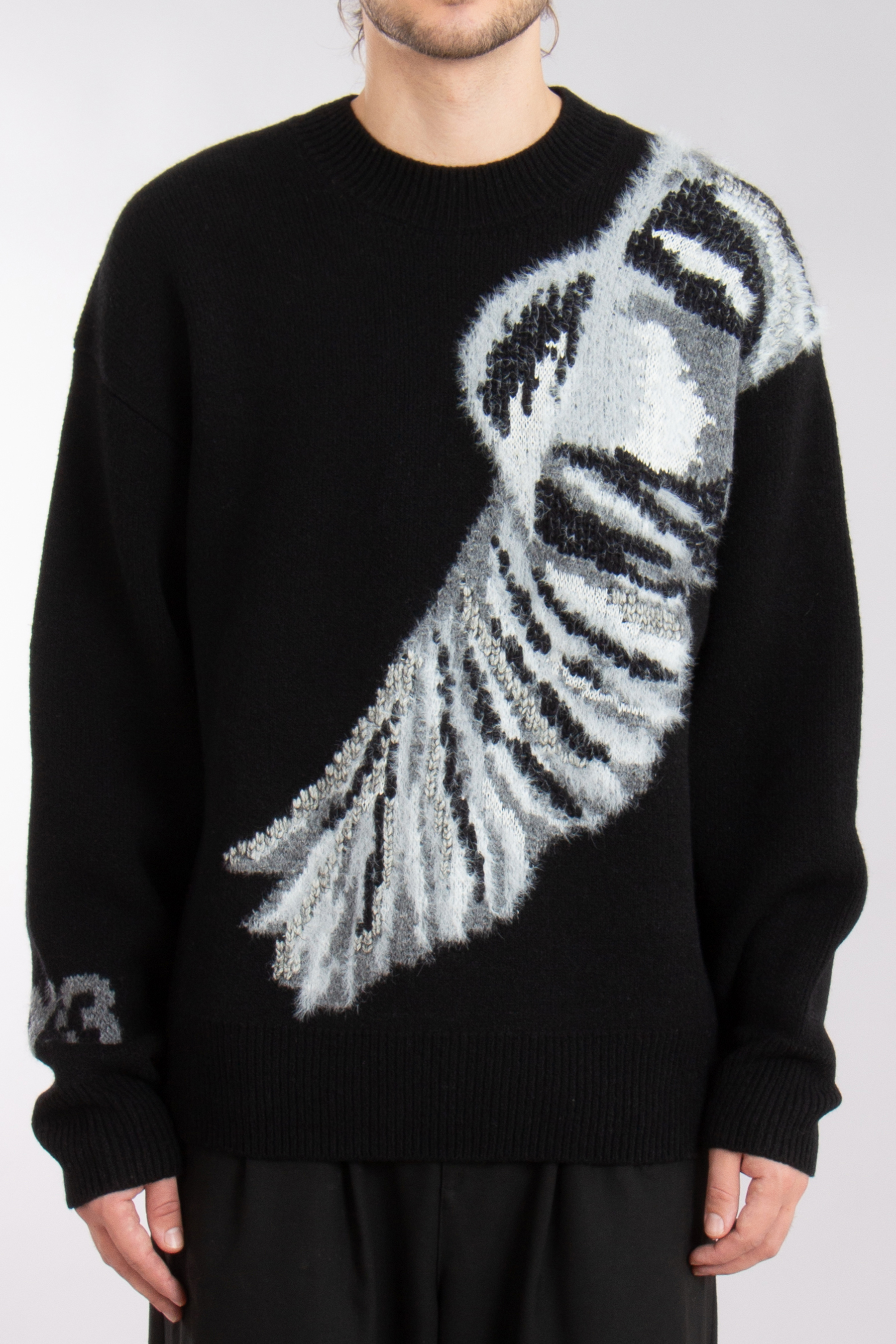 Y-3 Grafic Inlay wool Blend Knit Sweater