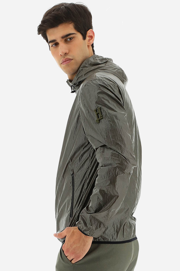 HERNO Hooded Nylon Gloss Wave Bomber