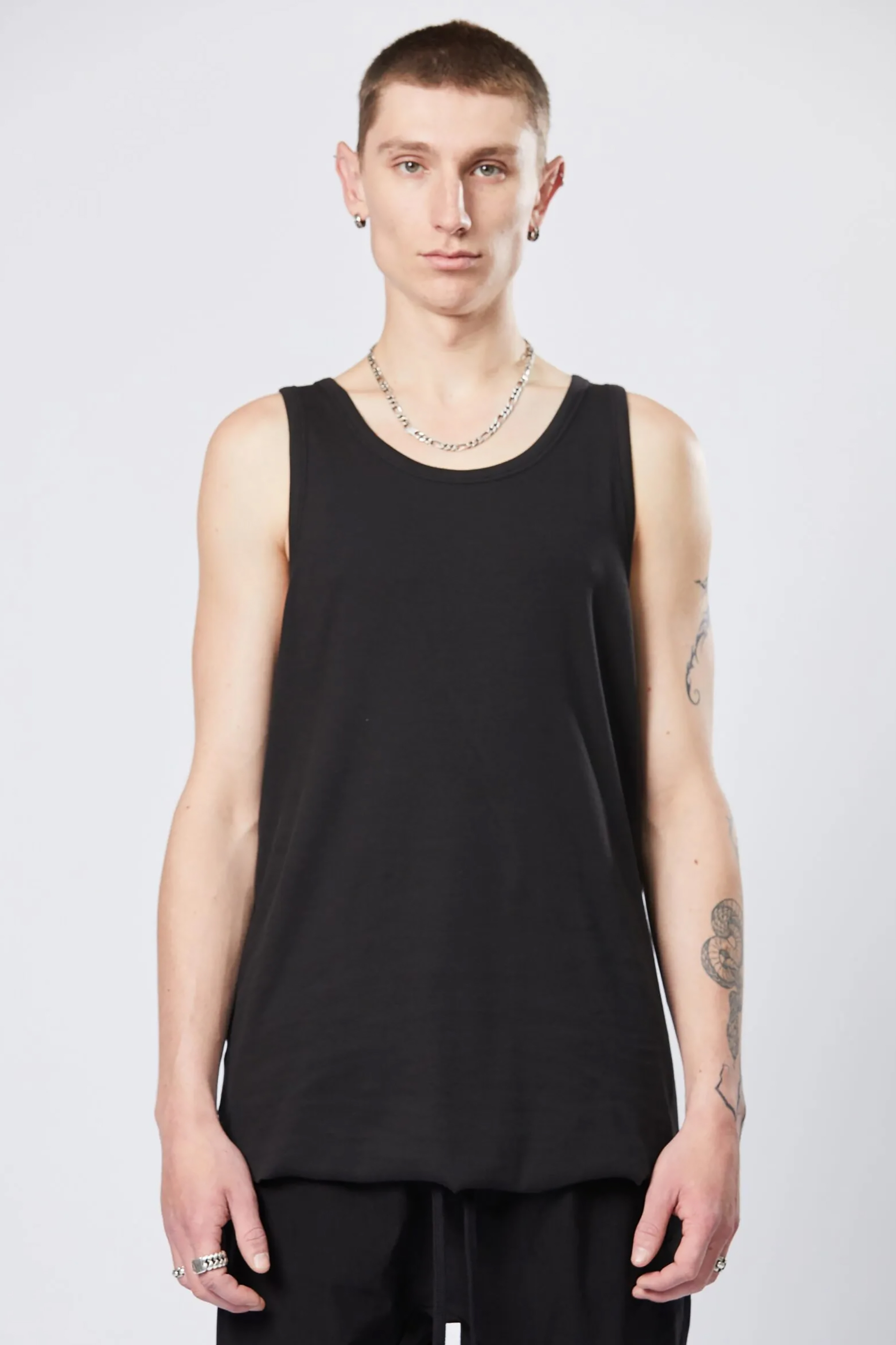 THOM KROM Fine Rib Cotton Stretch Tank Top