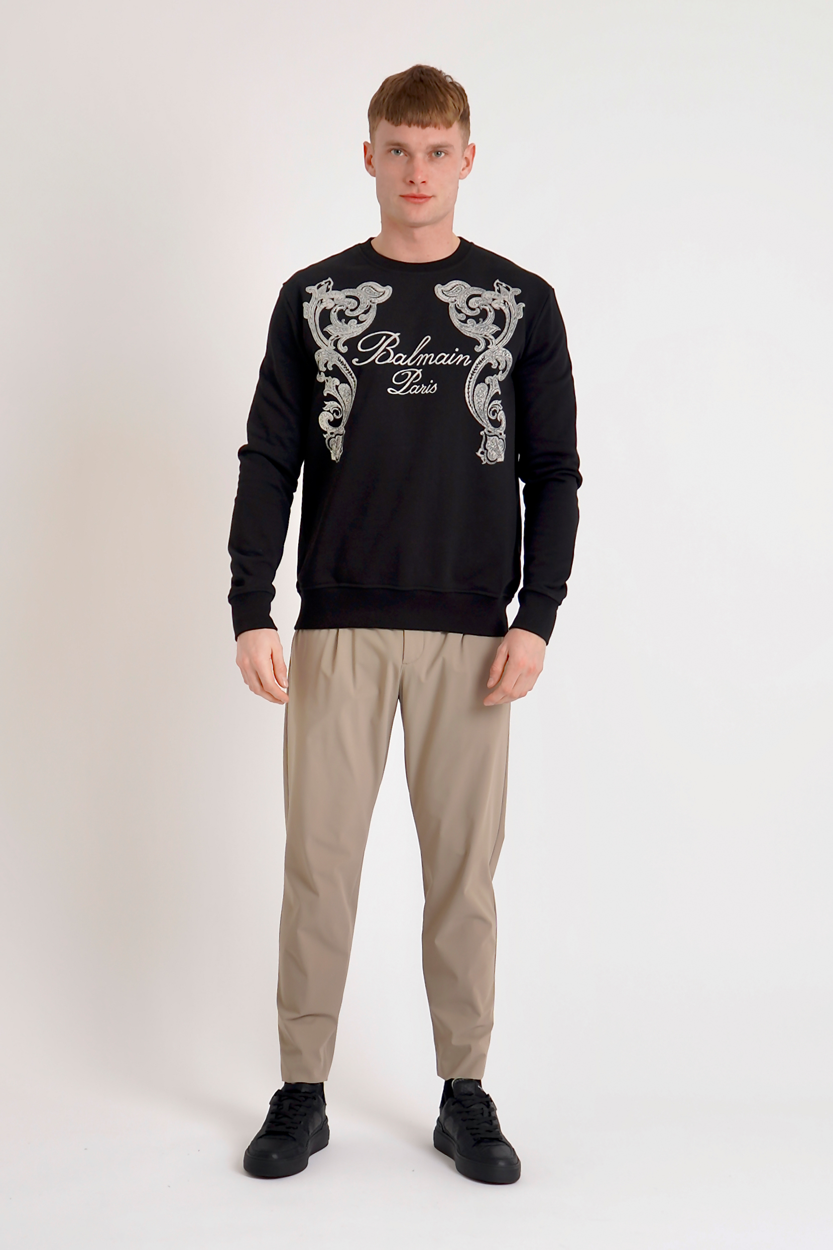 BALMAIN Printed Organic Cotton Sweatshirt