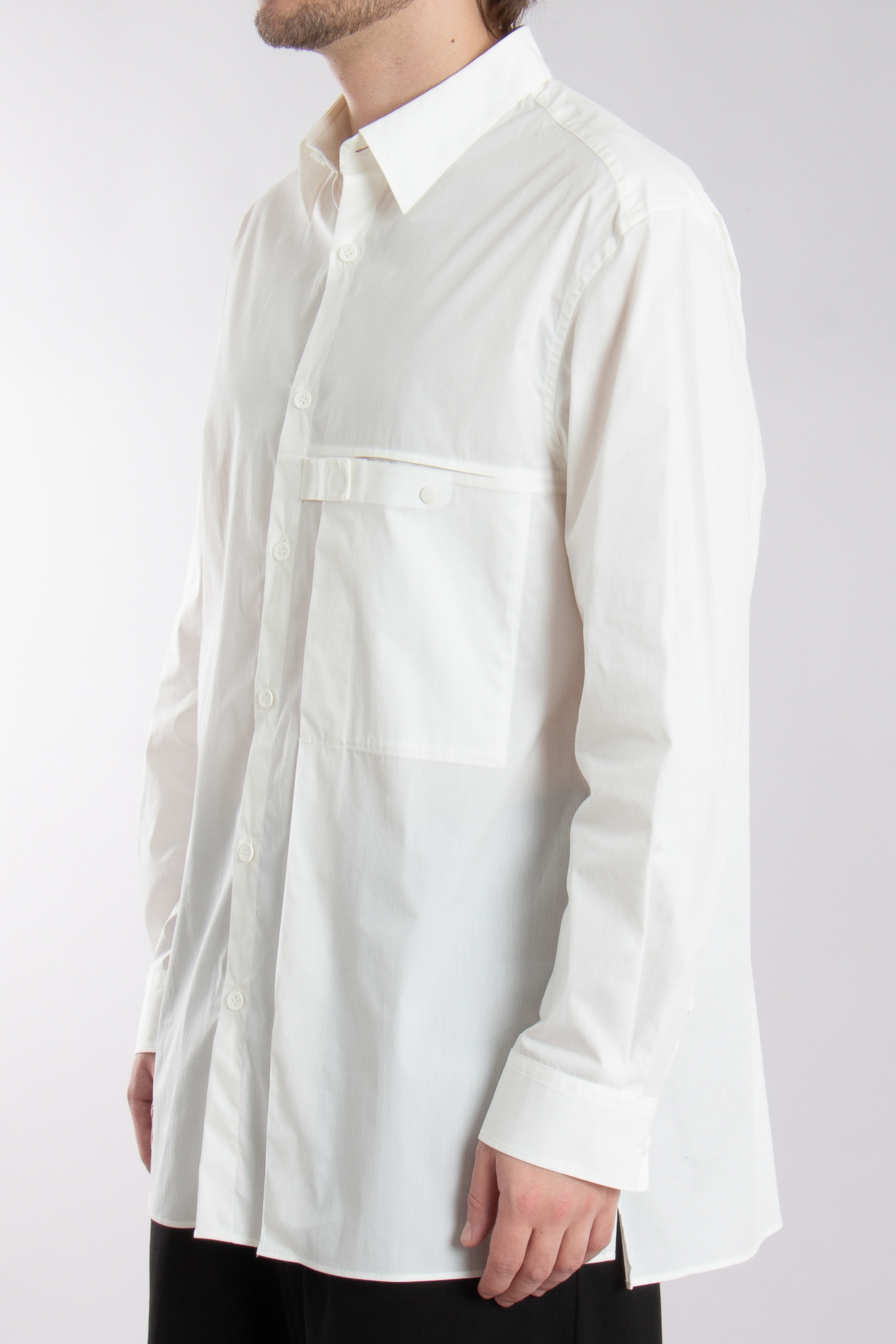 Y-3 Pleated Cotton-Nylon Stretch Shirt