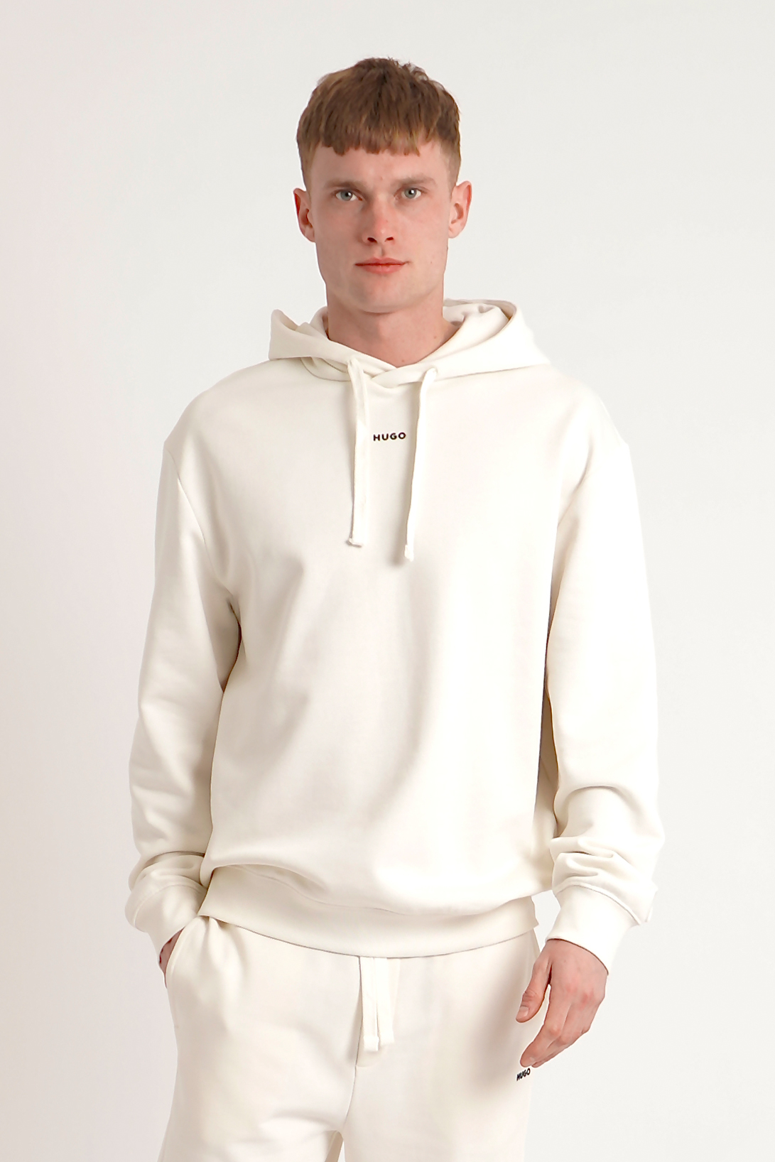 HUGO Relaxed Fit Printed Cotton Terry Hoodie Dapo