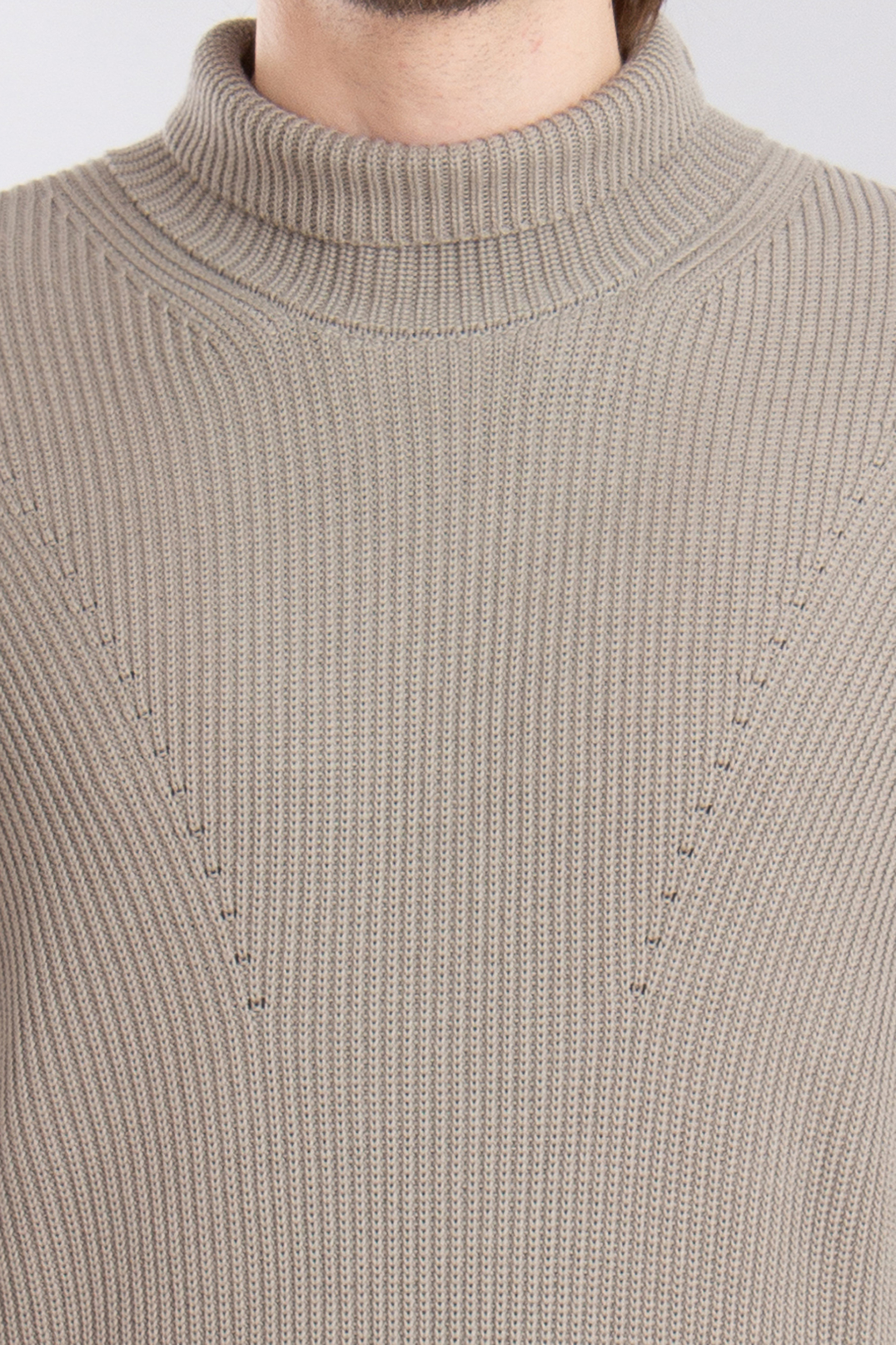 MONCLER Textured Cotton Turtleneck Sweater