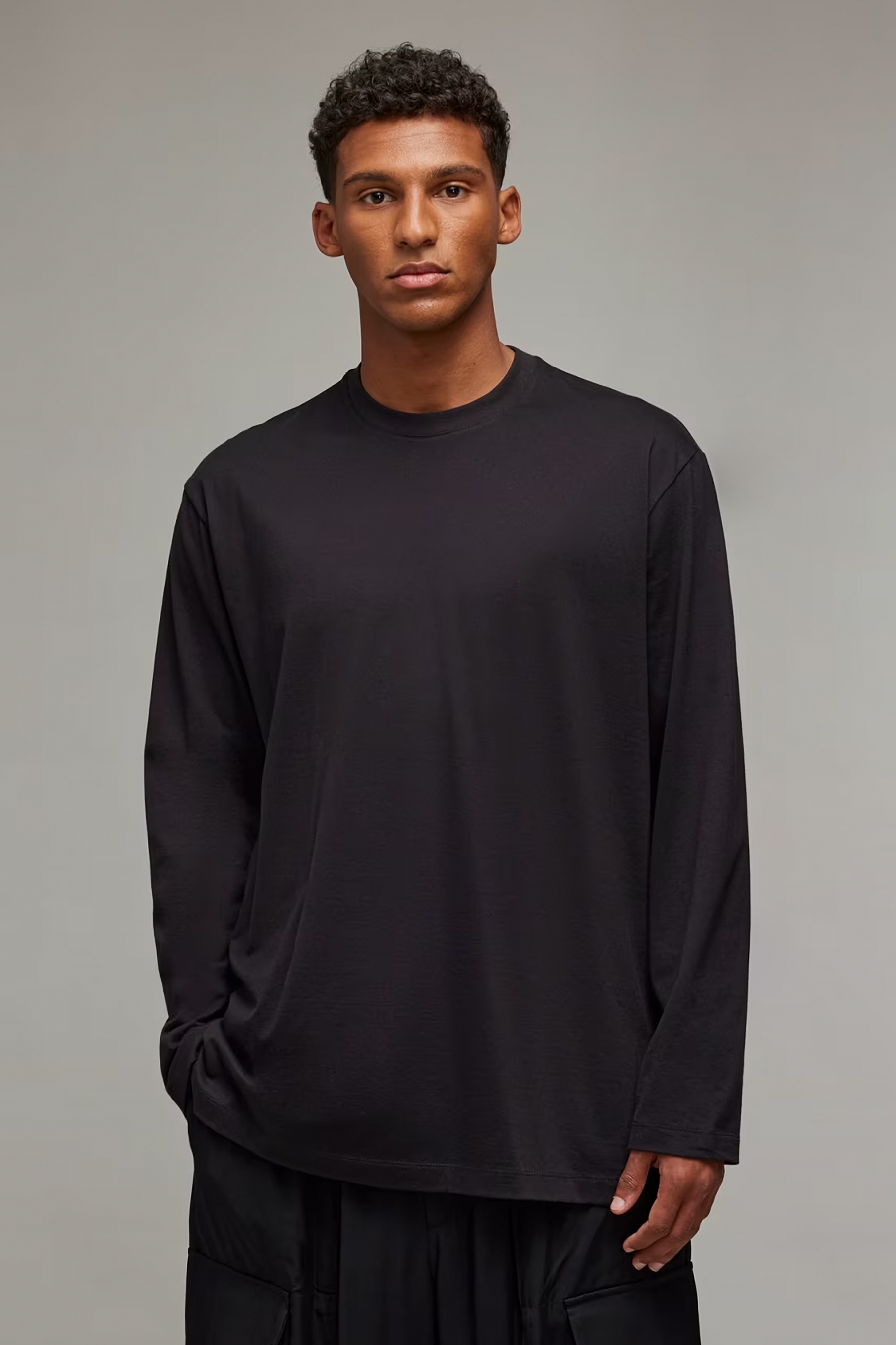 Y-3 U Graphic Print Cotton Jersey Long Sleeve T-Shirt