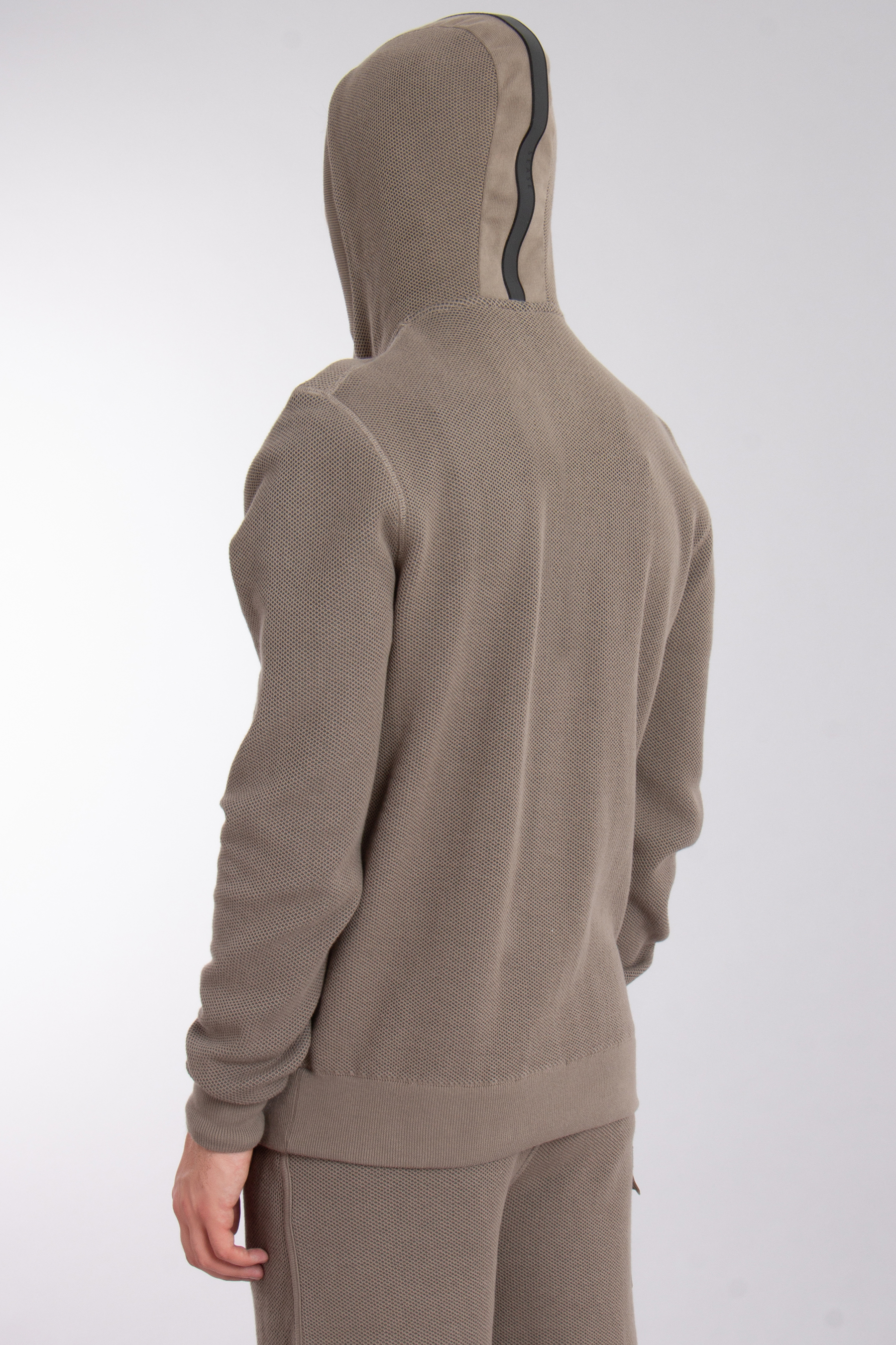 SEASE 3D Knitted Cotton Blend Zip Hoodie