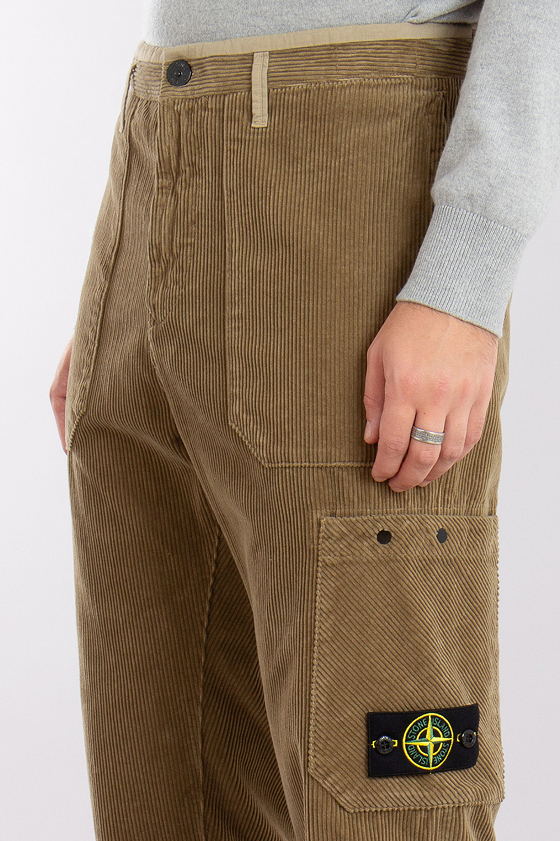 STONE ISLAND Organic Cotton Corduroy 800 Cargo Pants