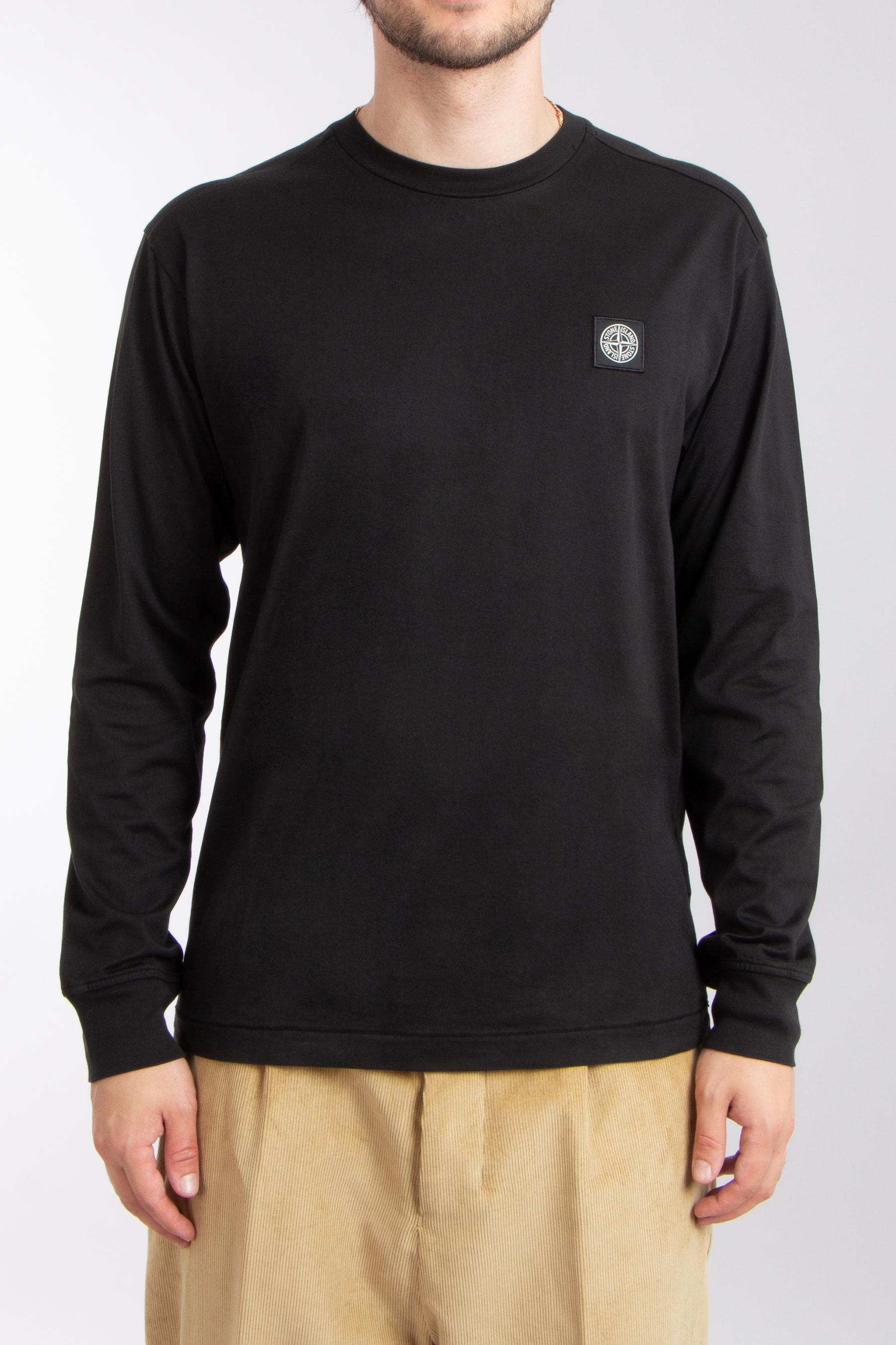 STONE ISLAND Cotton Jersey Long Sleeve T-Shirt