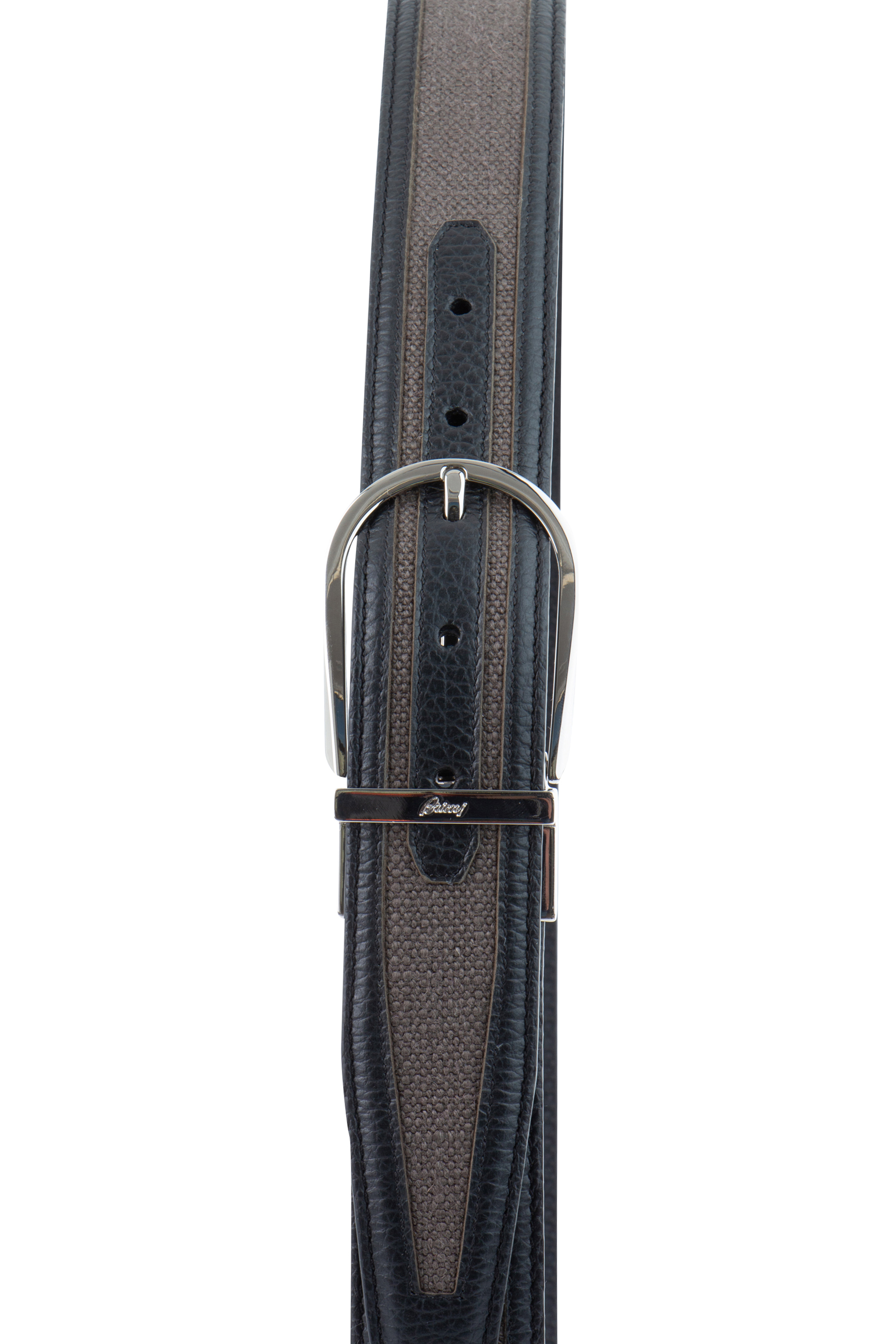 BRIONI Wool & Leather Belt