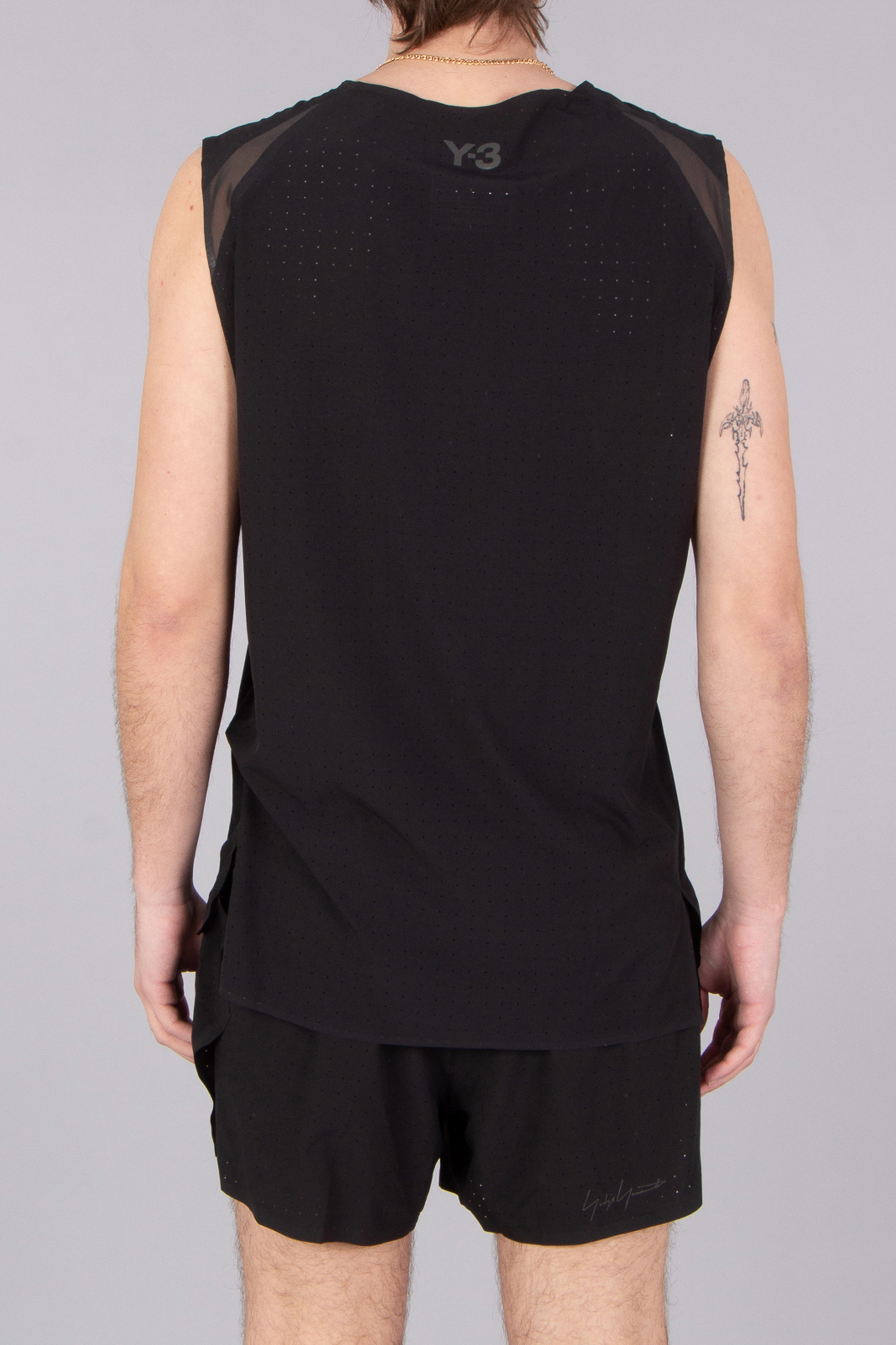 Y-3 Regular Fit Recycled Polyester Stretch Performance Running Tank Top