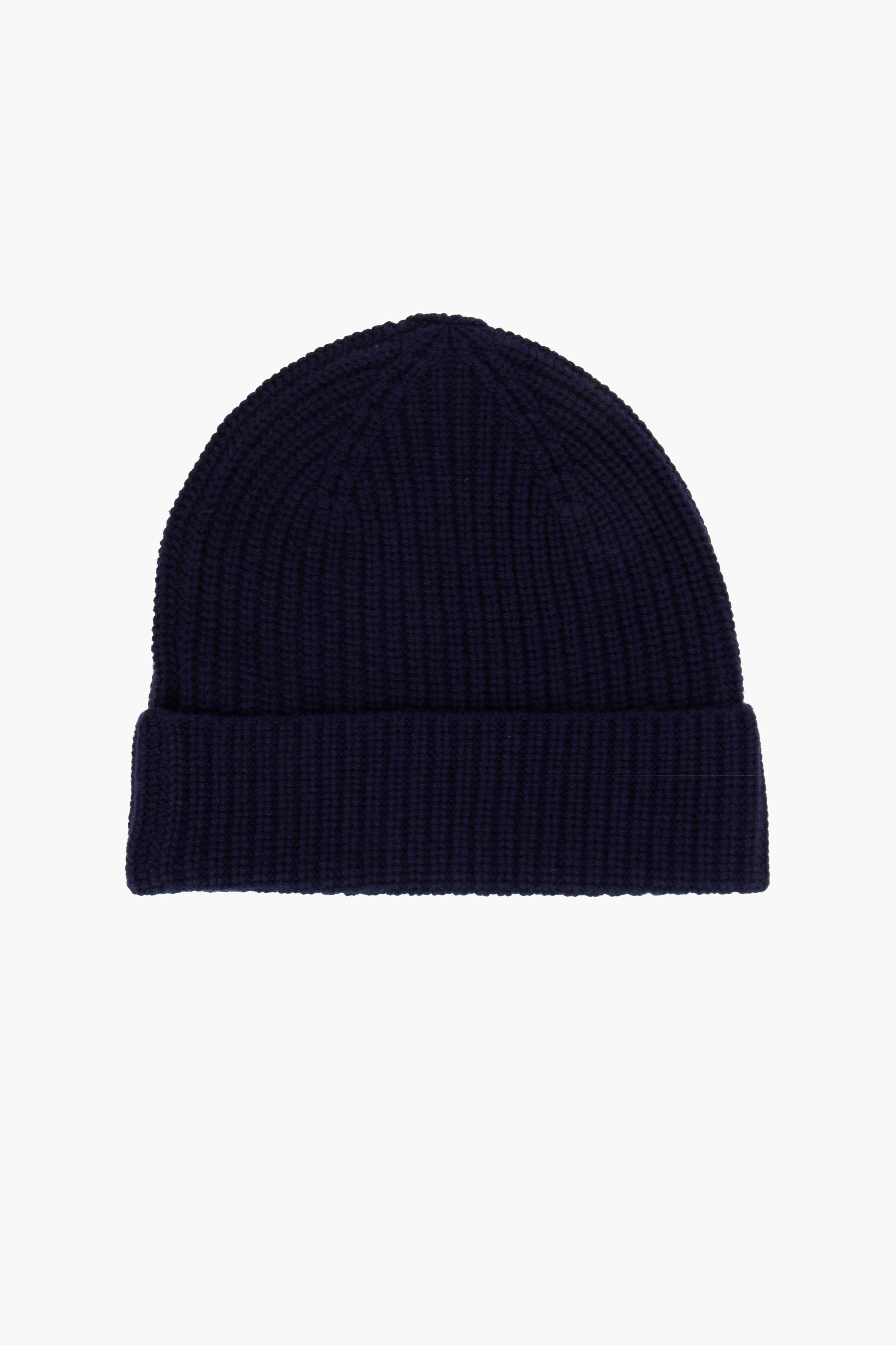 0039 ITALY Ribbed Cashmere-Wool Blend Hat