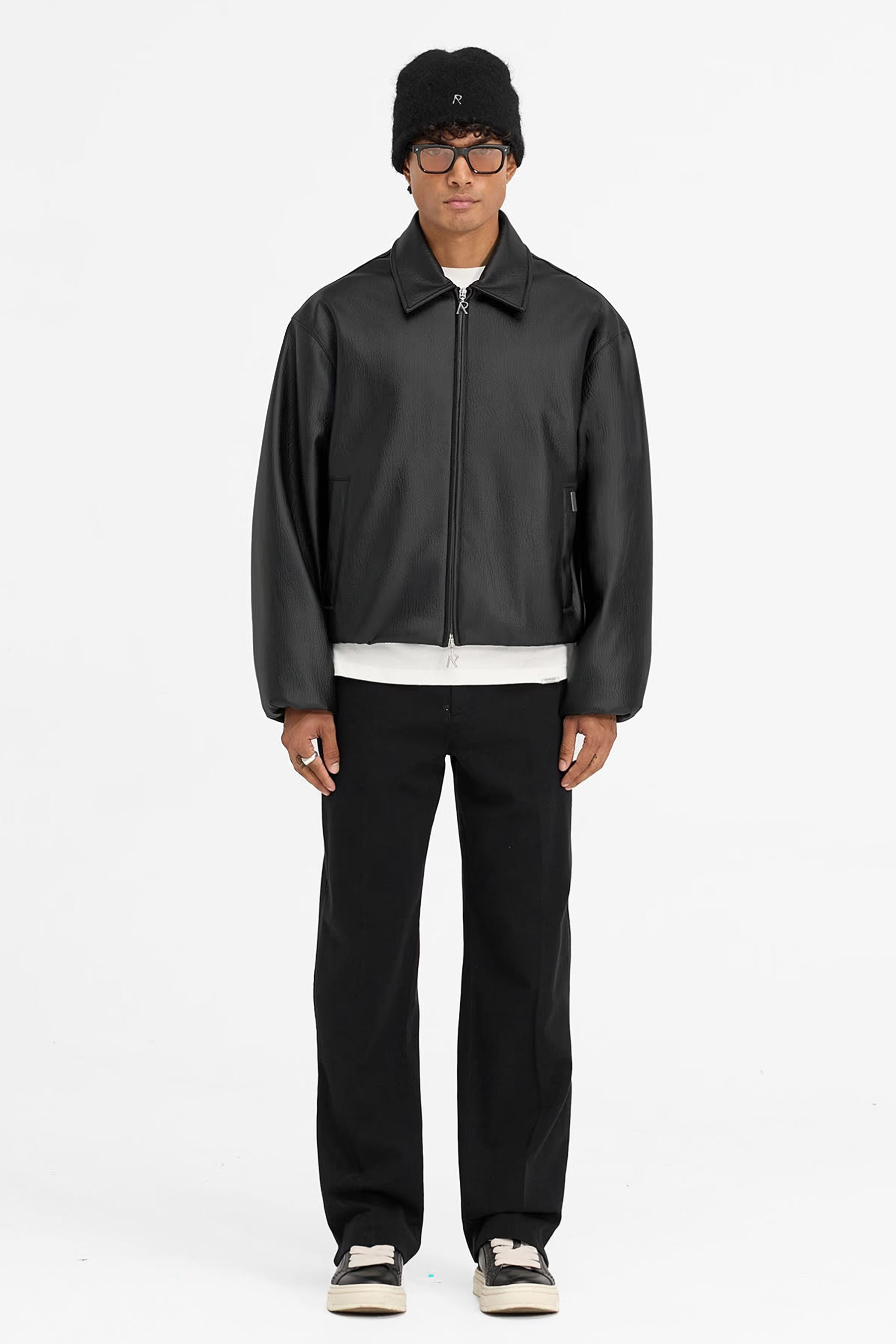 REPRESENT Padded Faux Leather Bomber Jacket