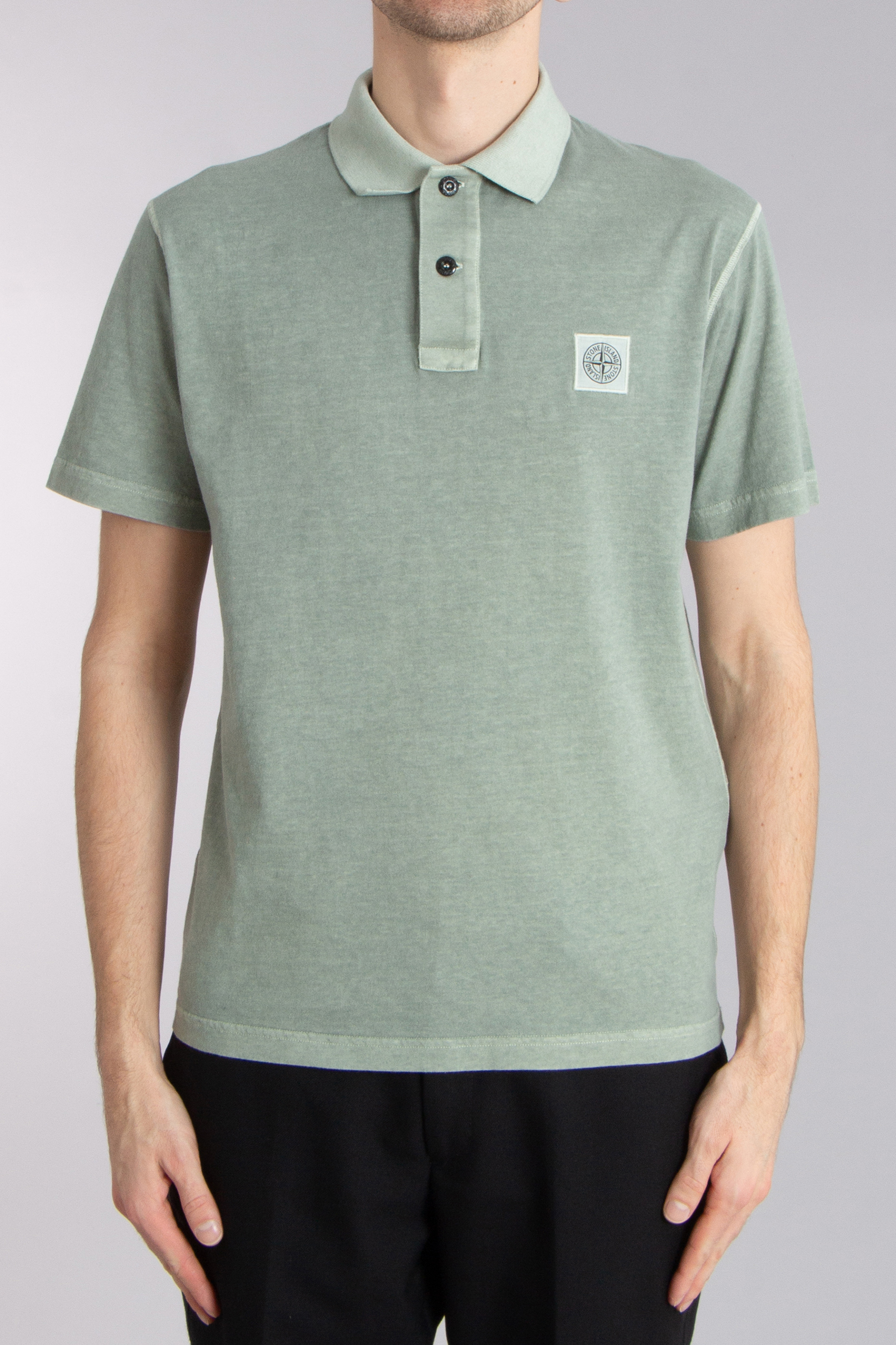 STONE ISLAND Fissato Effect Organic Cotton Jersey Polo Shirt 