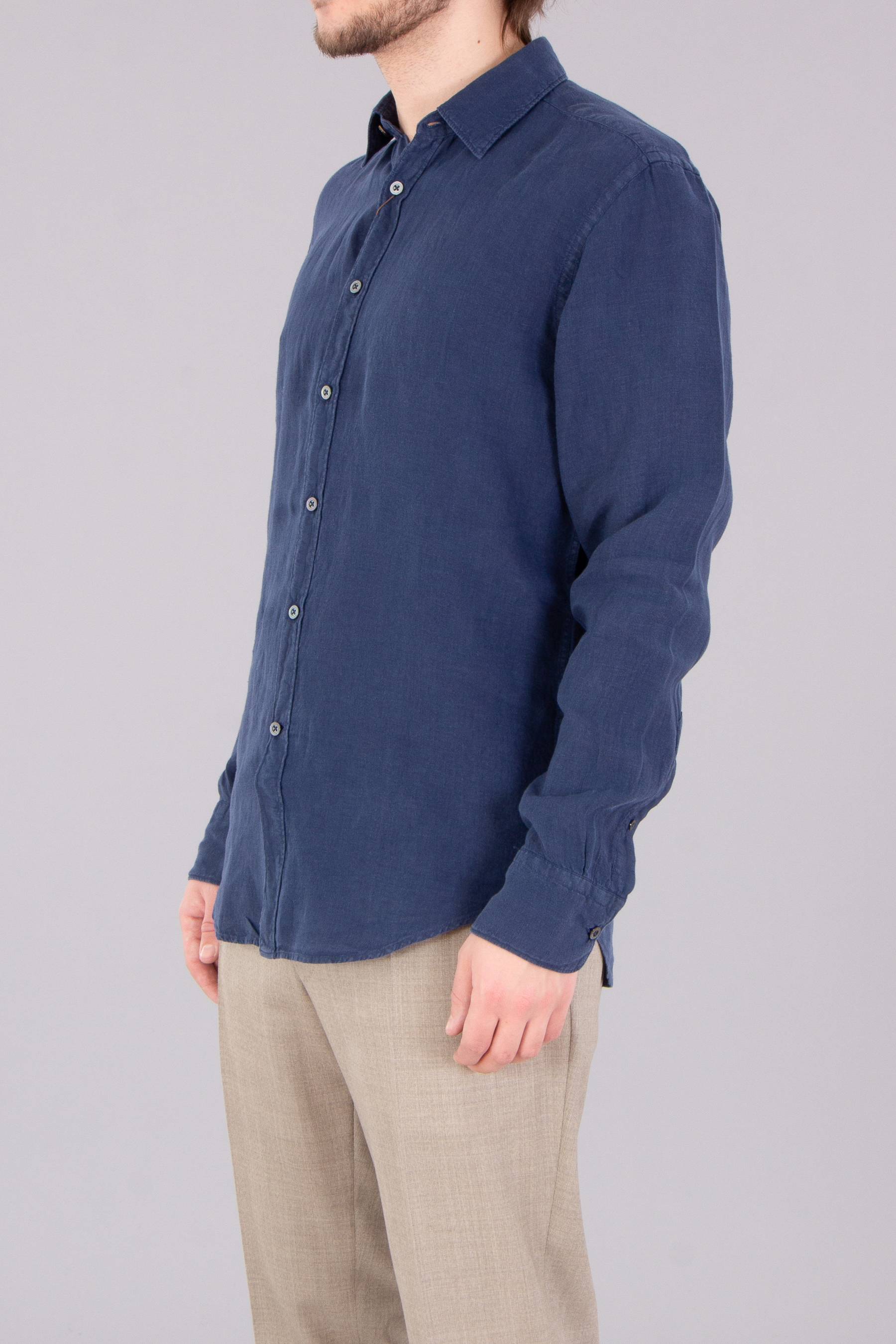 CANALI Regular Fit Linen Shirt