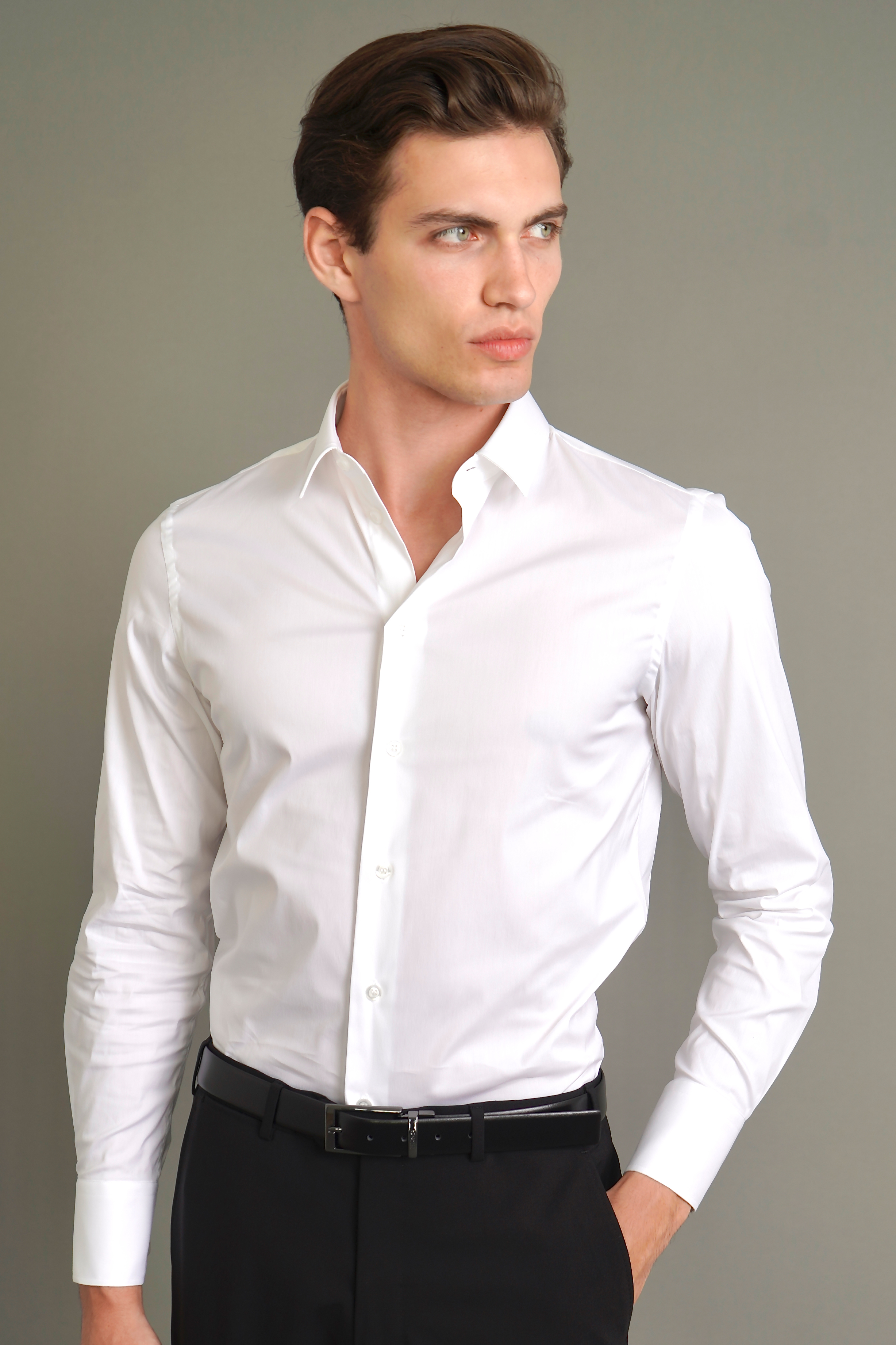 EMPORIO ARMANI Cotton-Nylon-Stretch Shirt 