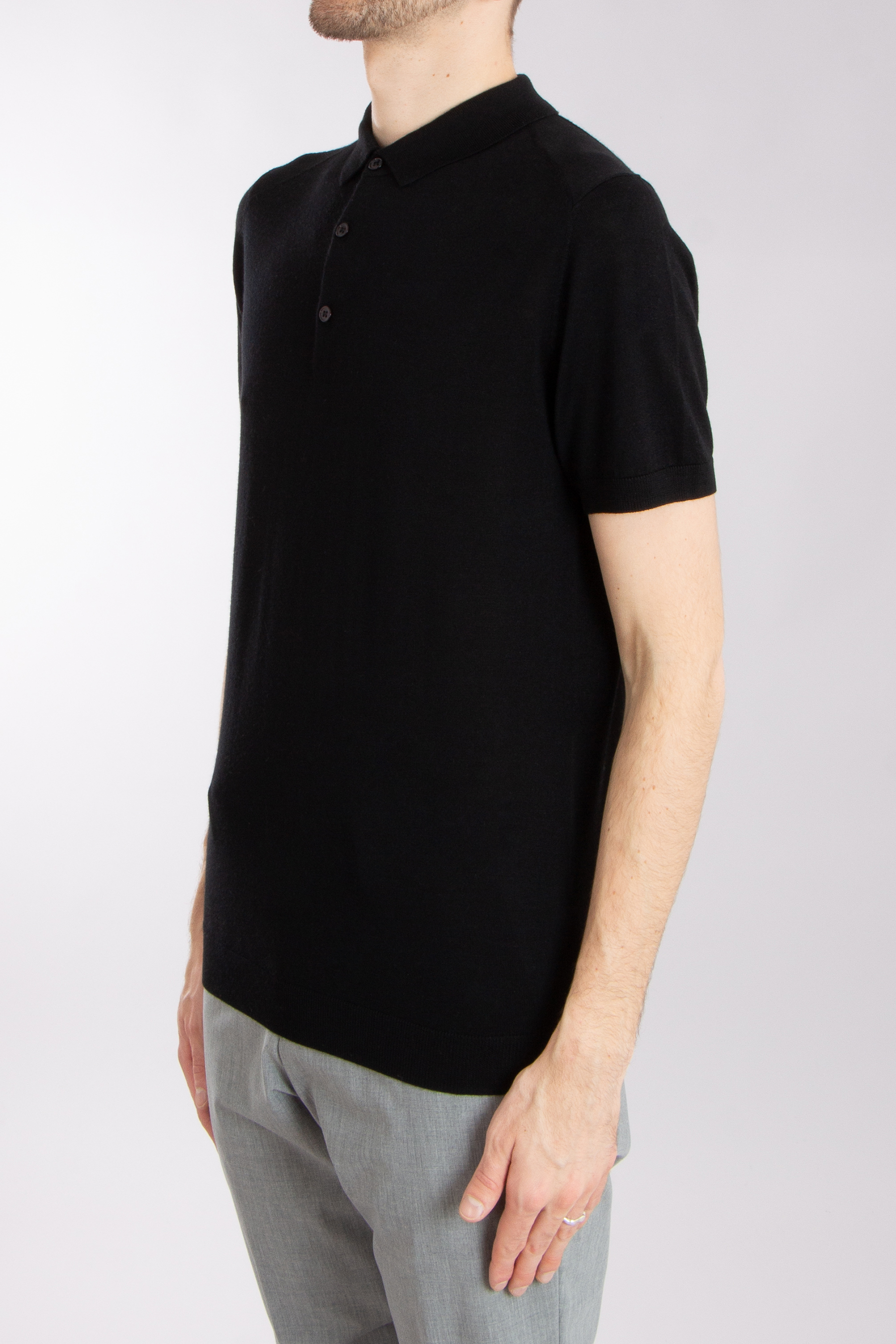 MIENTUS BERLIN Extrafine Wool-Silk-Cashmere Blend Knit Polo