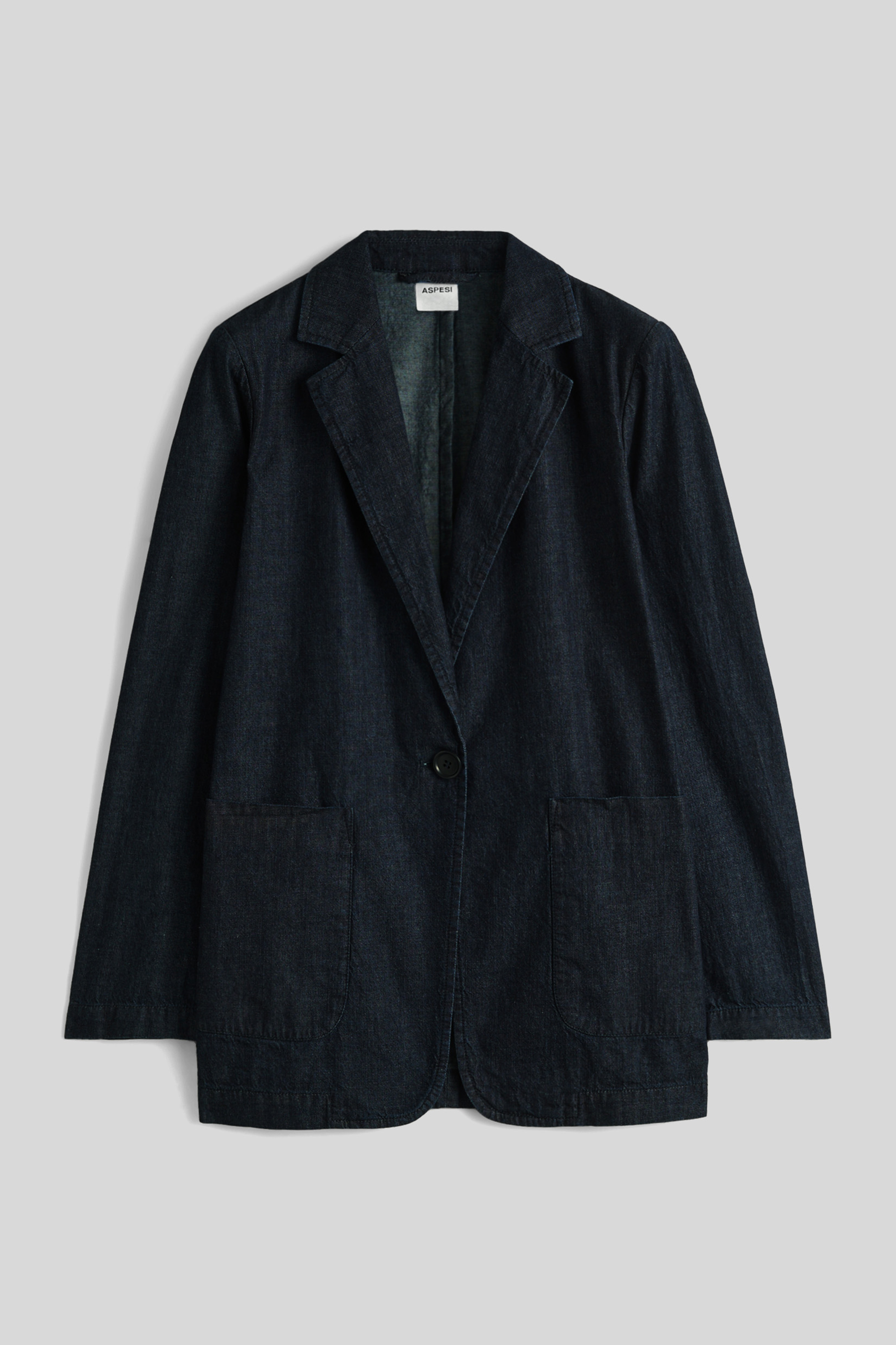 ASPESI Deconstructed Cotton Denim Blazer