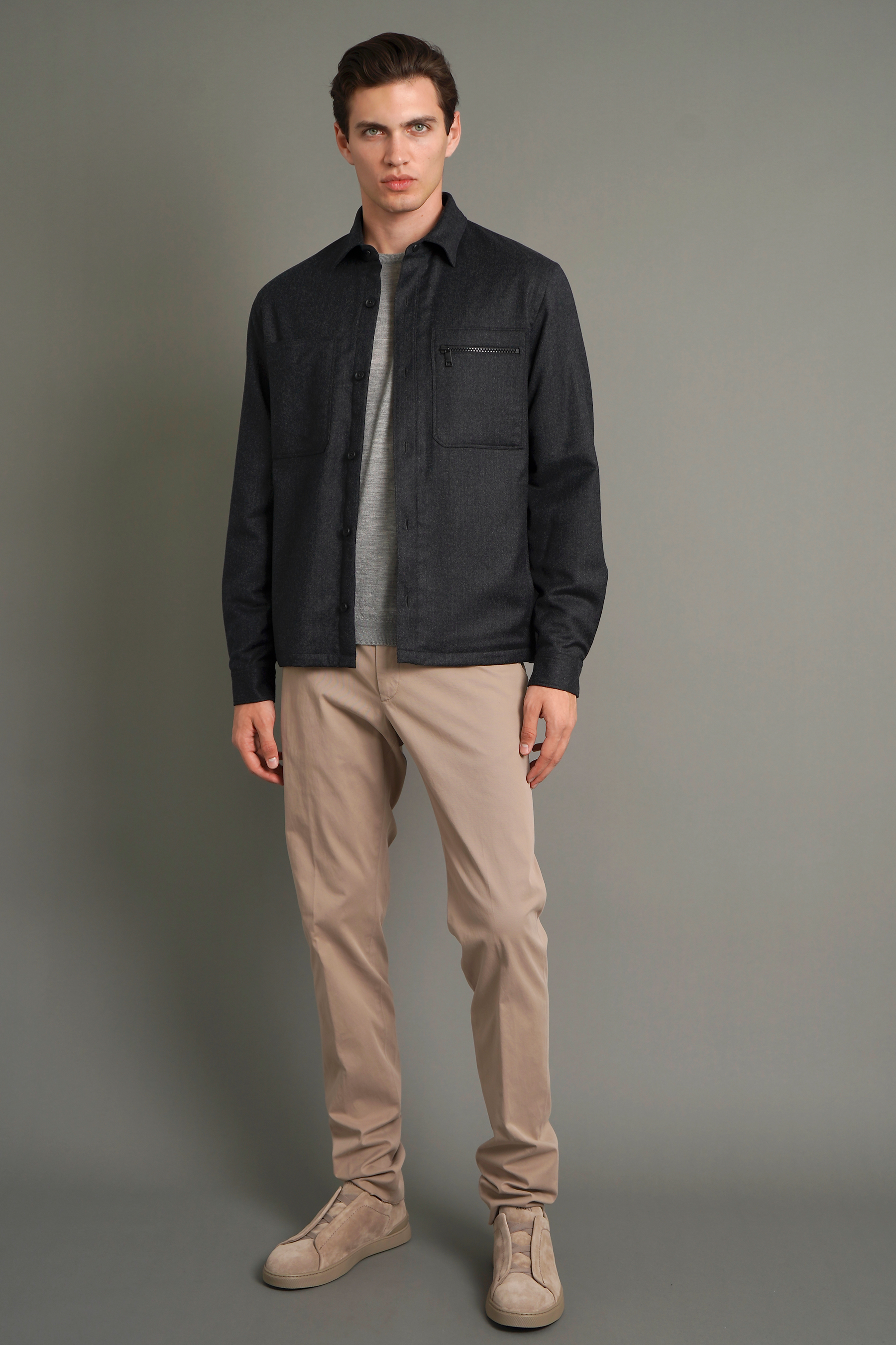 ZEGNA Lined Techmerino Wool Overshirt