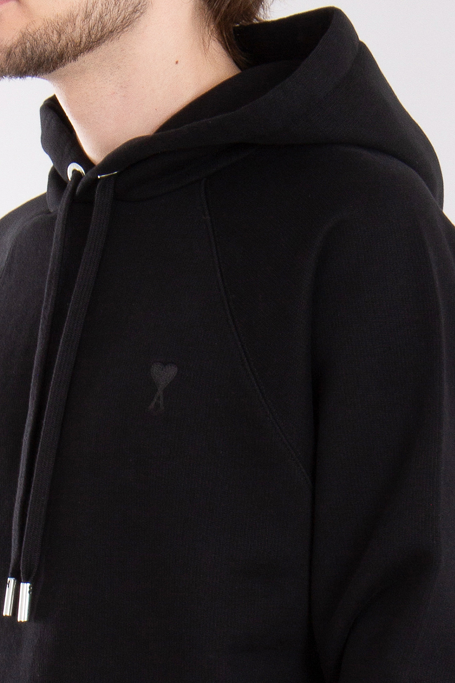 AMI PARIS Boxy Fit Ami de Coeur Organic Cotton Fleece Hoodie