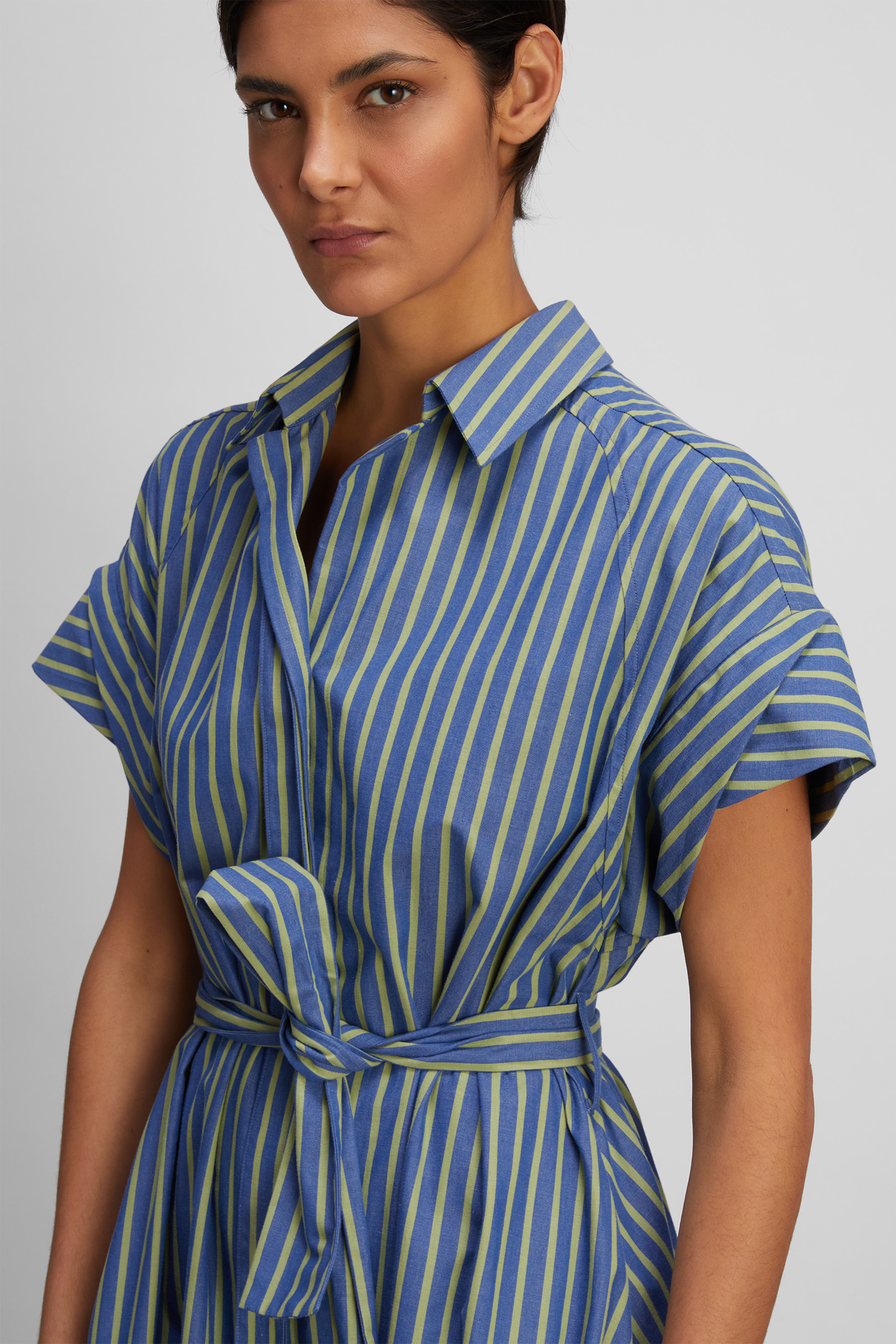 ASPESI Striped Cotton Canvas Dress