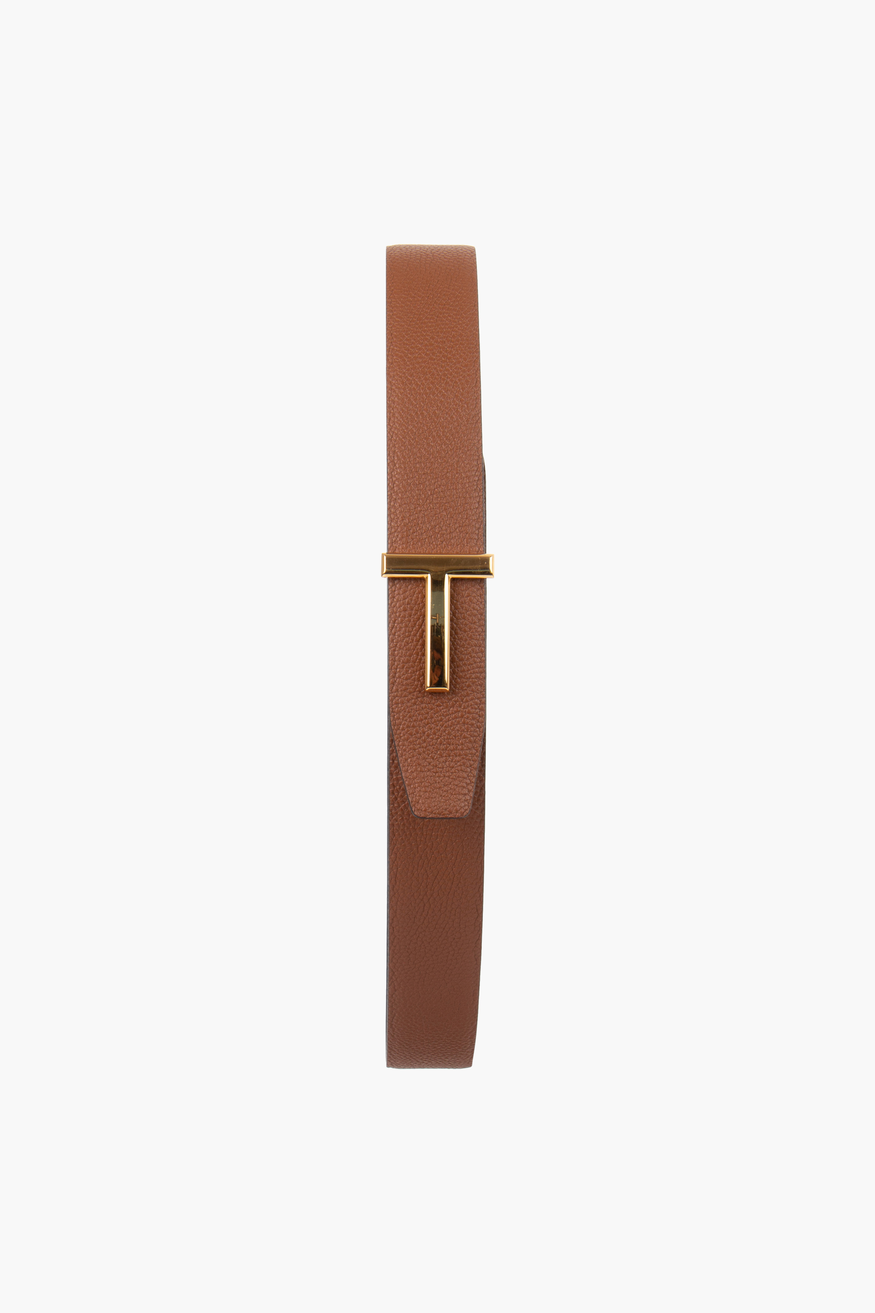 TOM FORD Reversible Grained Leather Logo Belt