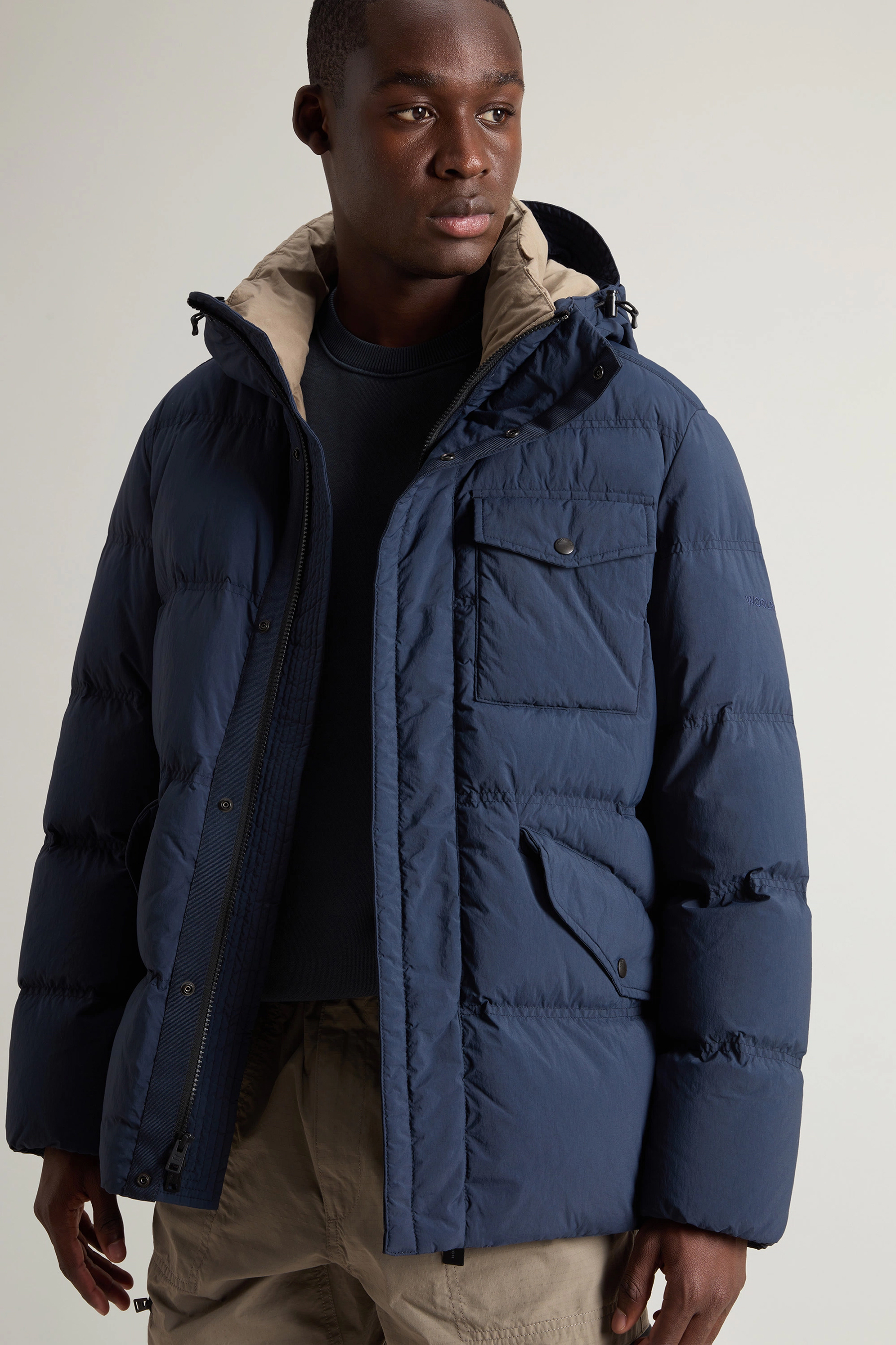 WOOLRICH Garment Dyed Nylon Puffer Jacket