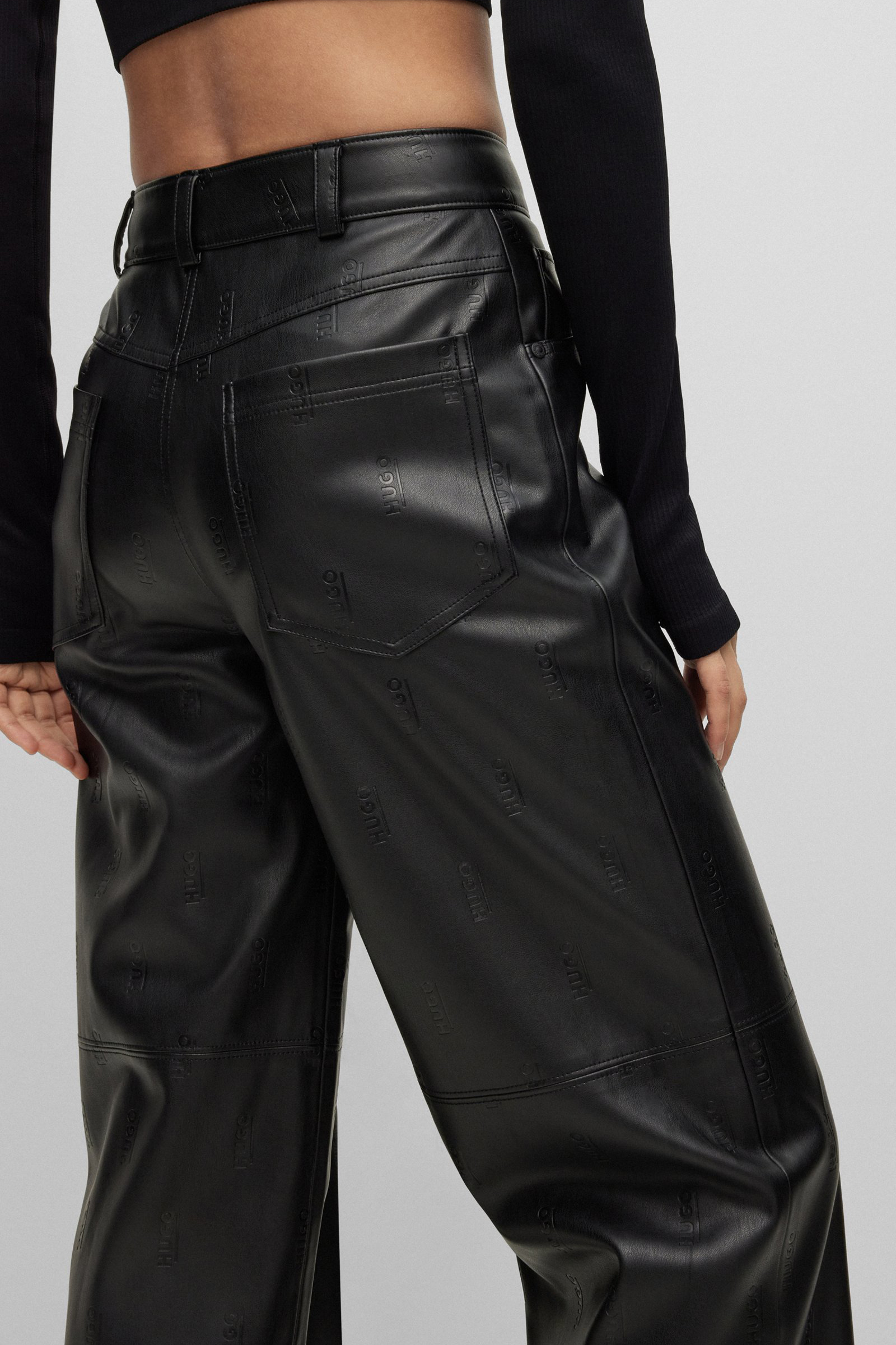 HUGO Faux Leather Pants Hugara-1