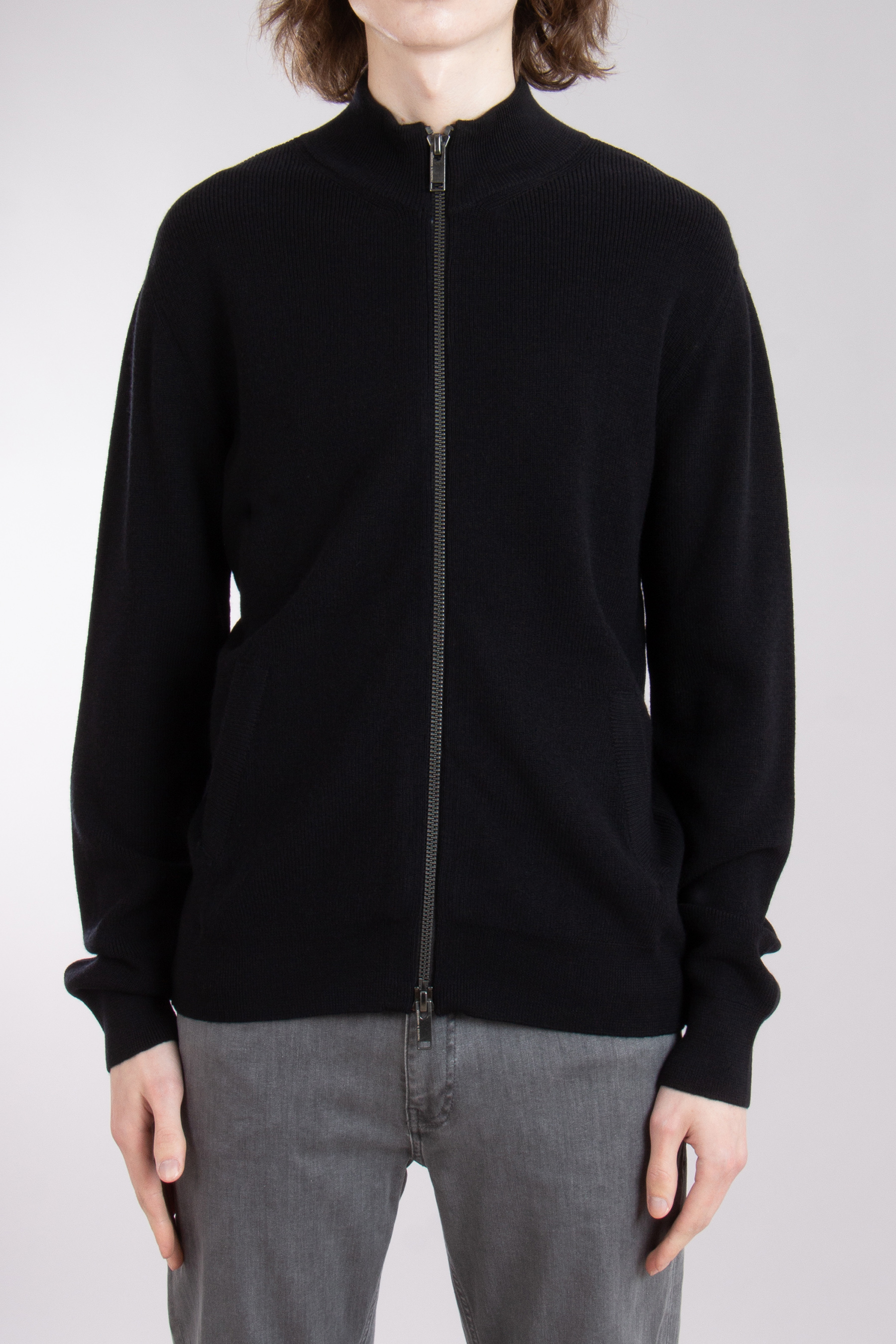 TRUSTED HANDWORK Ribbed Wool Zip Cardigan Alaska