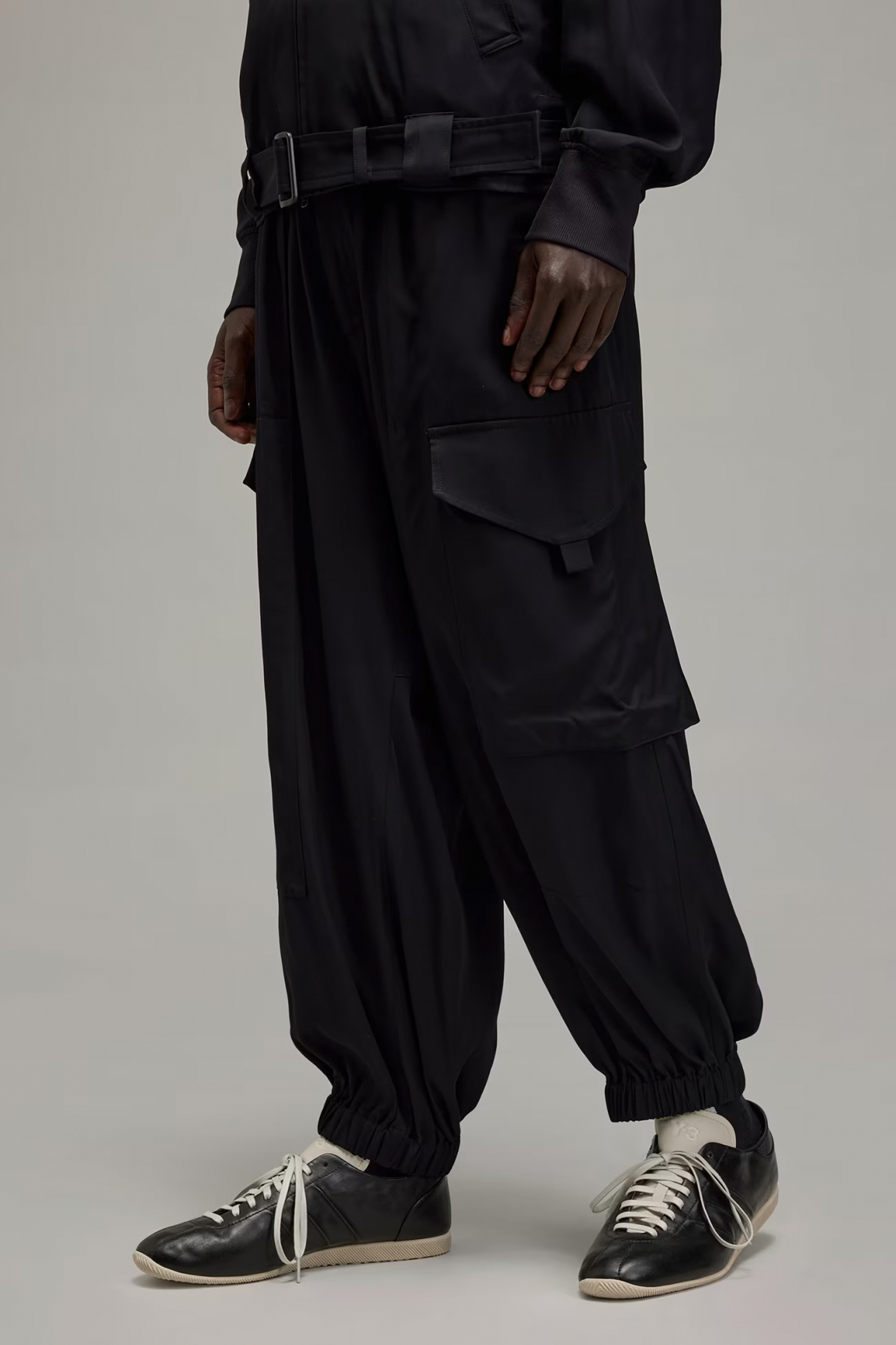 Y-3 Loose Fit Rayon Twill Cargo Pants