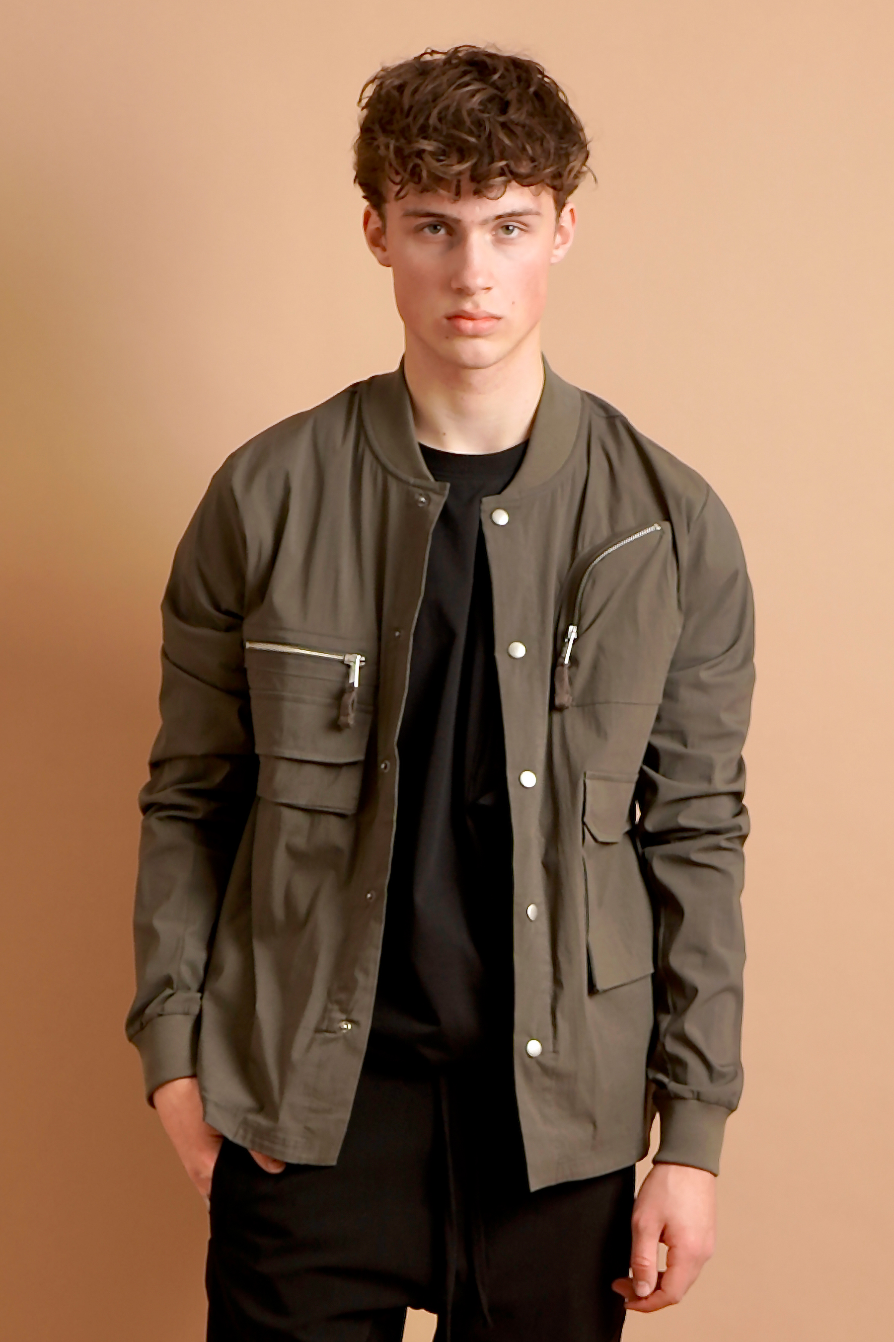 THOM KROM Cotton Nylon Stretch Bomber Overshirt