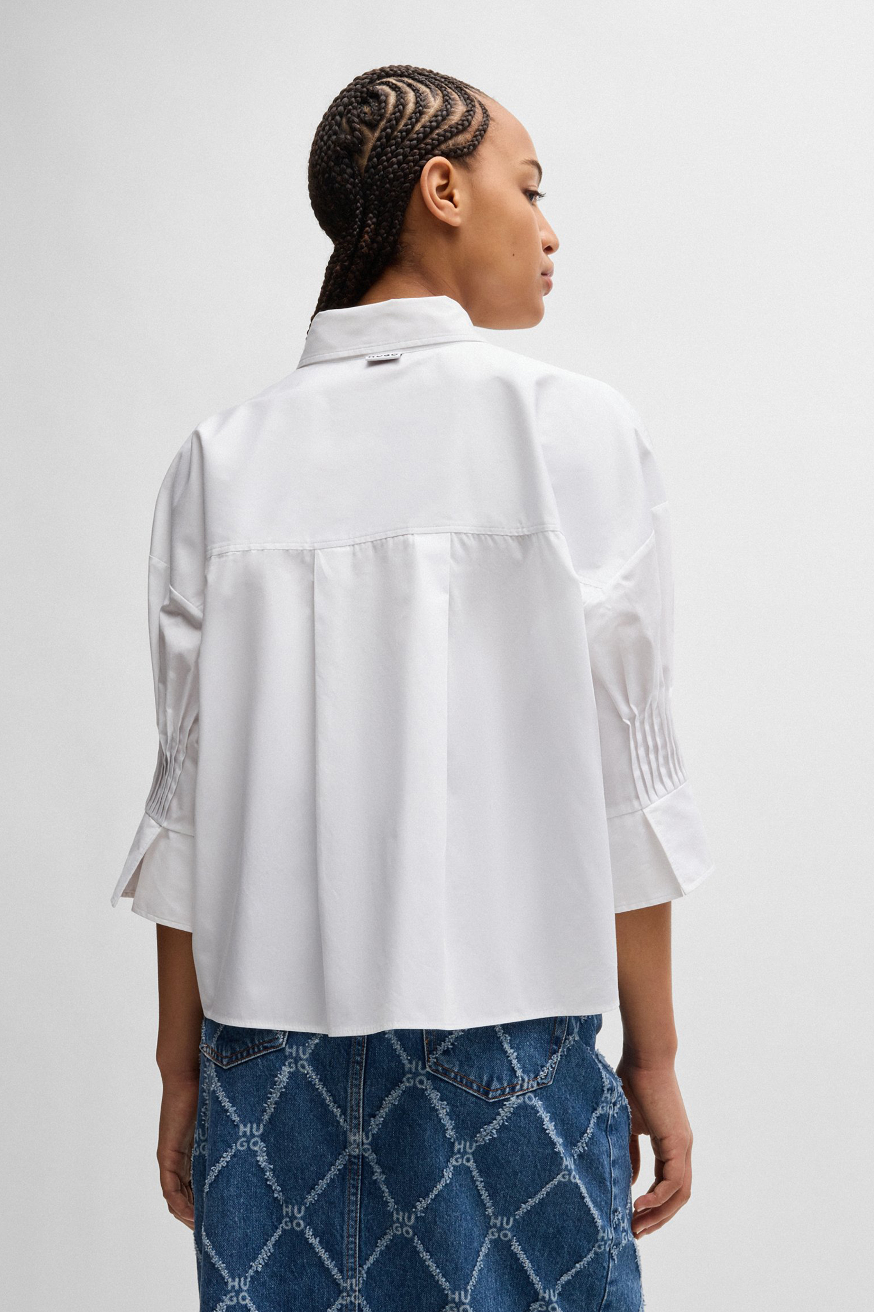 HUGO Organic Cotton Poplin Blouse Etje