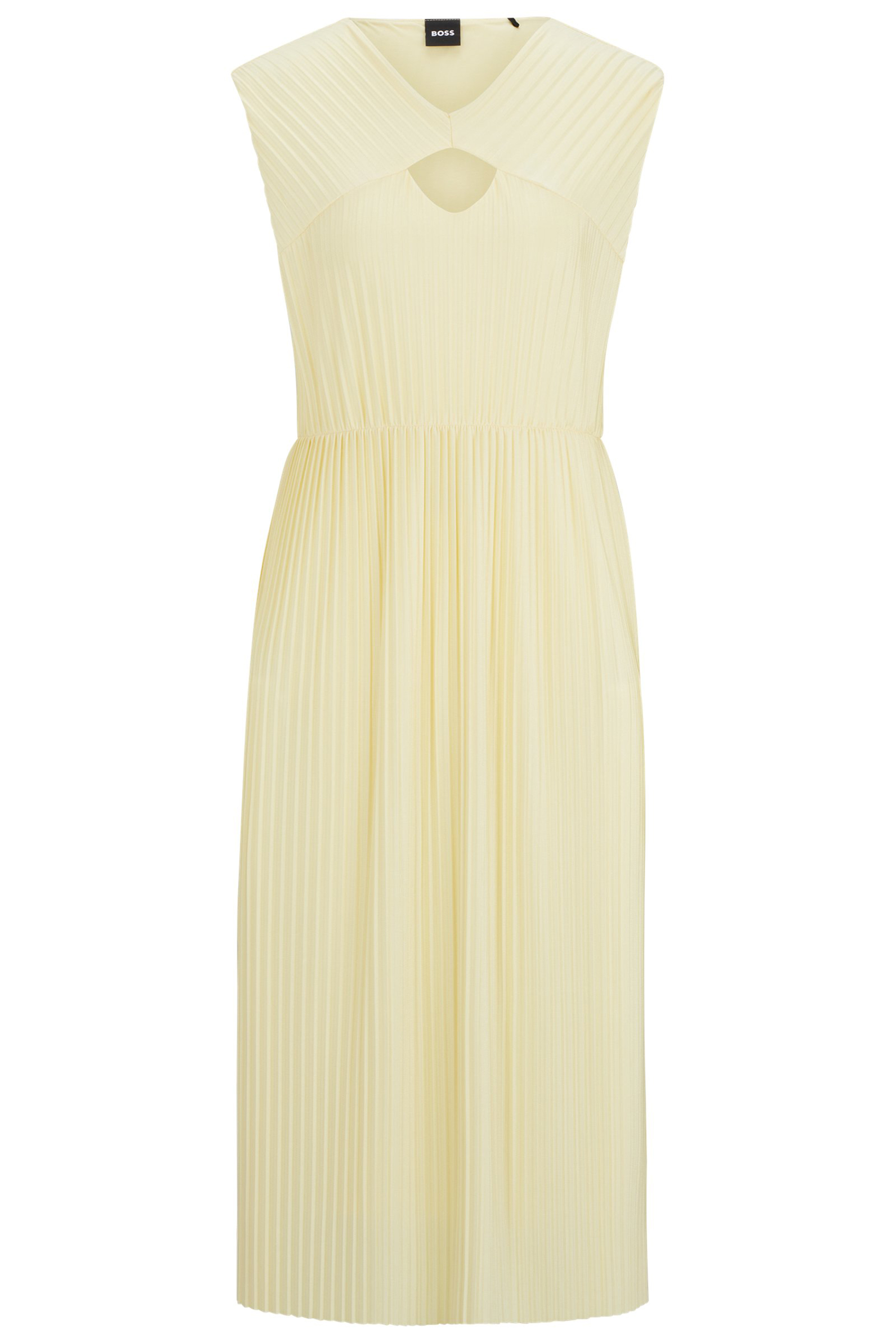 BOSS Pleated Recycled Polyester Stretch Dress Exoa