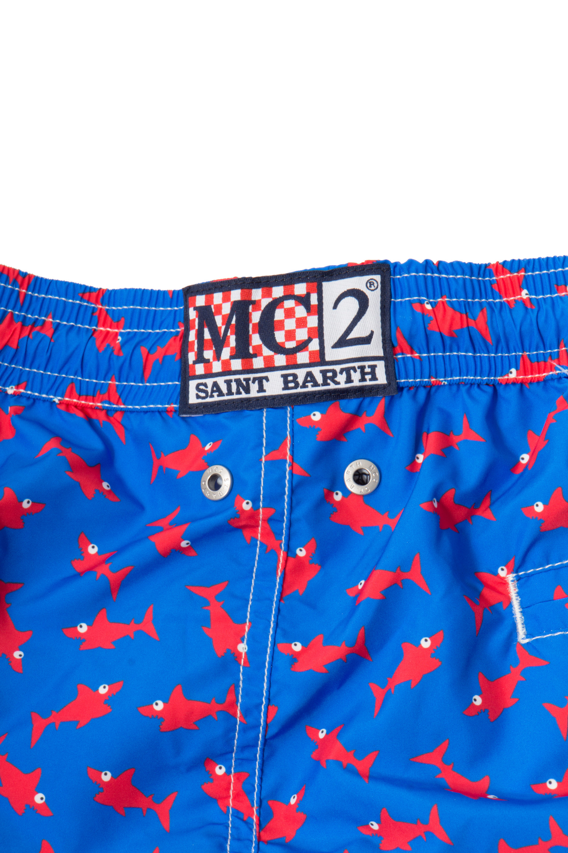 MC 2 SAINT BARTH Shark Print Swim Shorts Lighting