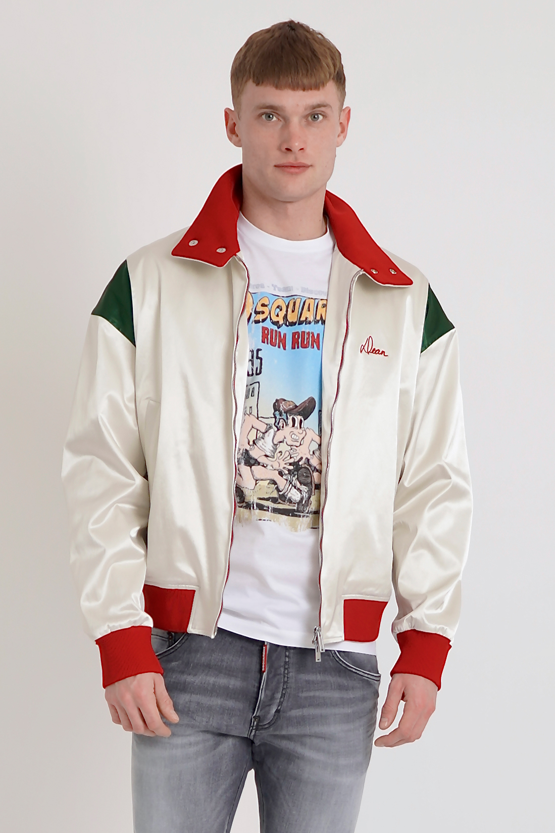 DSQUARED2 Bowling Satin Bomber Jacket