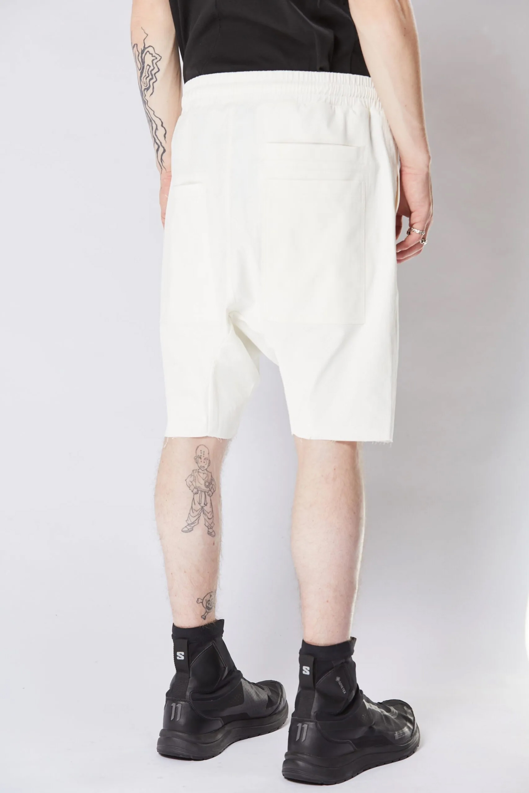 THOM KROM Drop Crotch Cotton Stretch Shorts