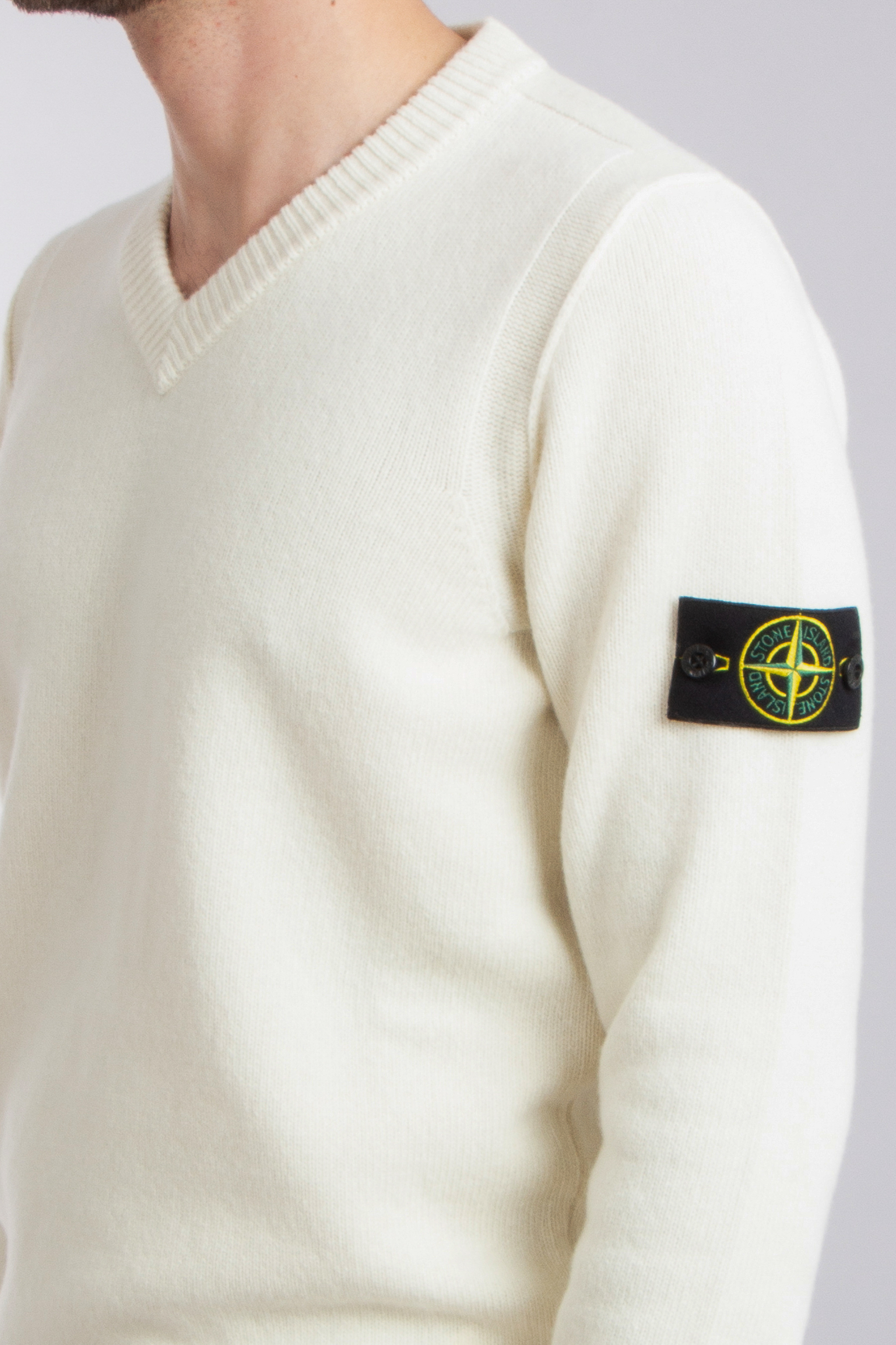 STONE ISLAND V-Neck Wool Blend Sweater